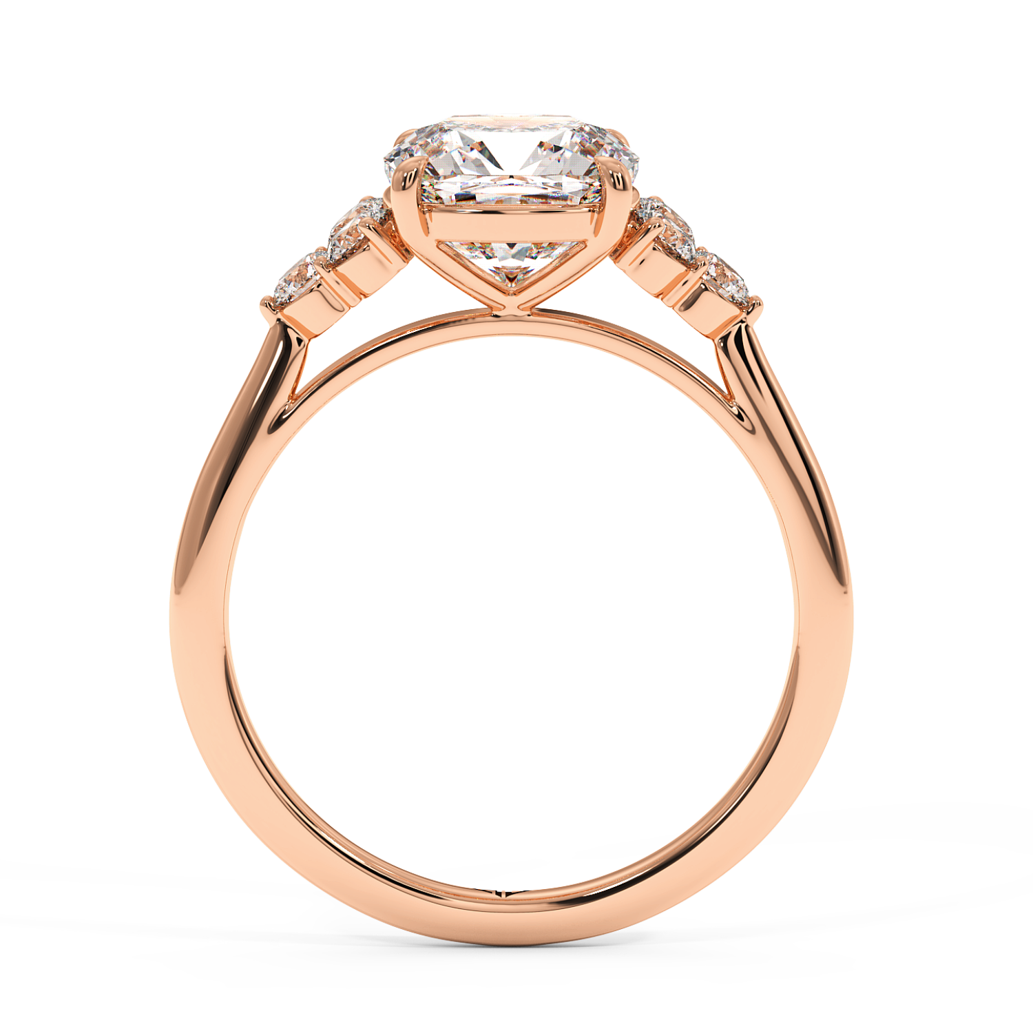 18K Rose Gold Sasha Trilogy Engagement Ring