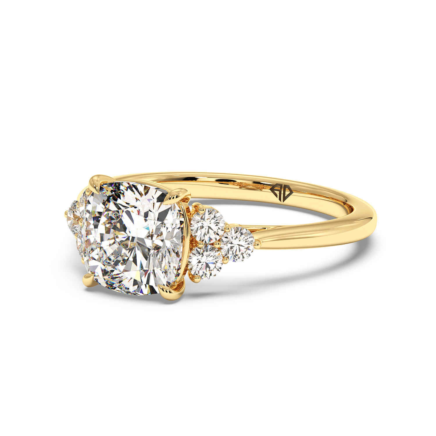 18K Yellow Gold Sasha Trilogy Engagement Ring