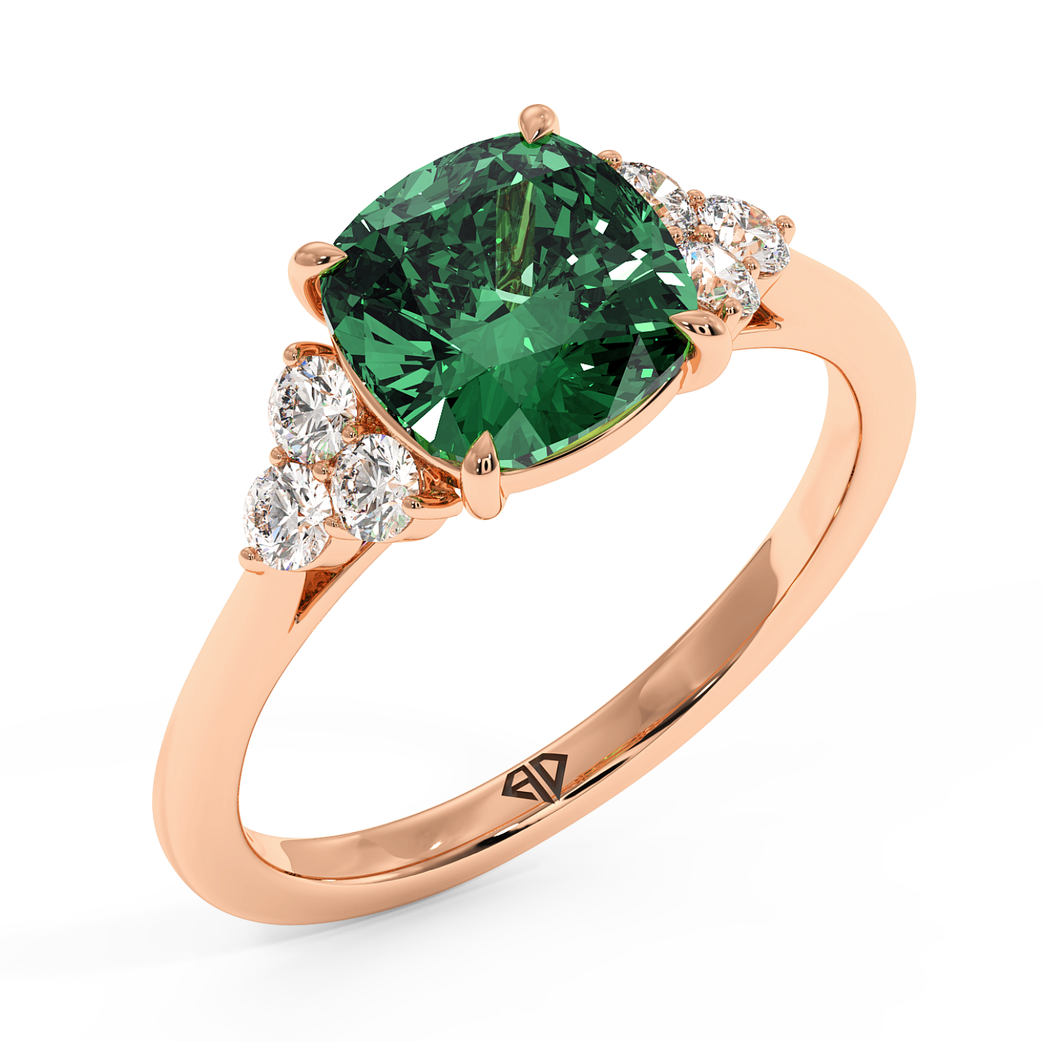 18K Rose Gold Sasha Trilogy Engagement Ring