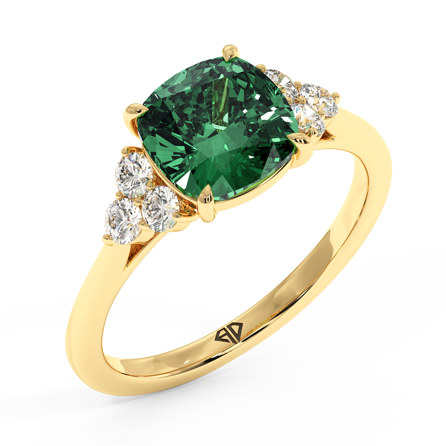 18K Yellow Gold Sasha Trilogy Engagement Ring