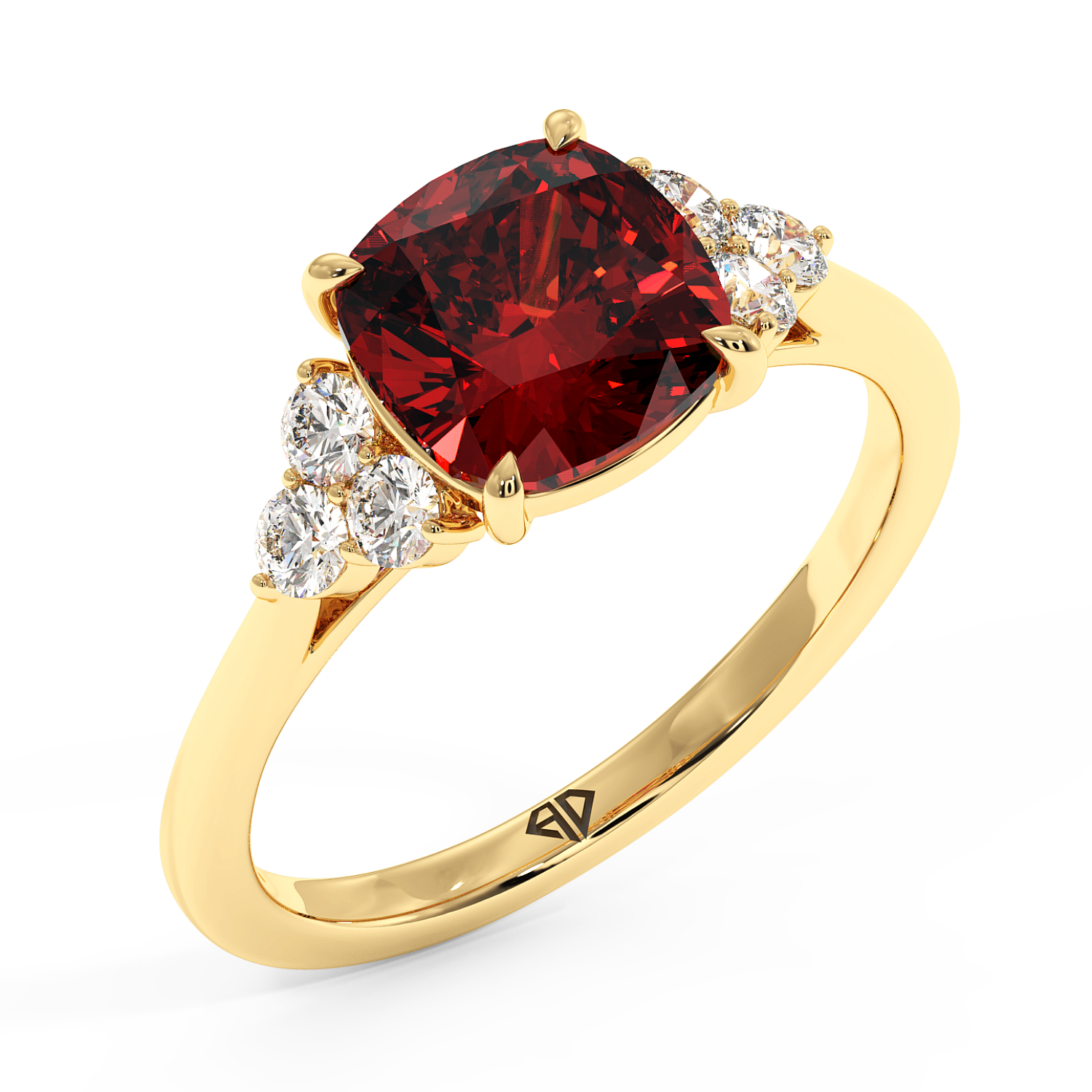 18K Yellow Gold Sasha Trilogy Engagement Ring