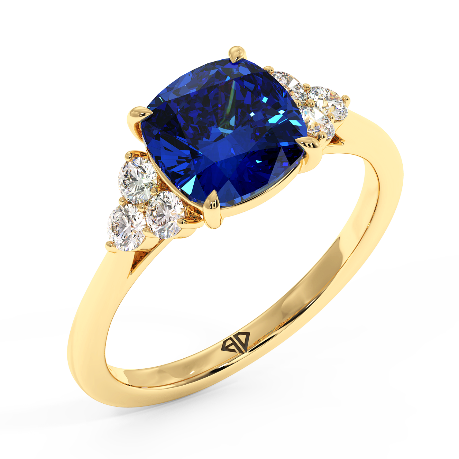 18K Yellow Gold Sasha Trilogy Engagement Ring