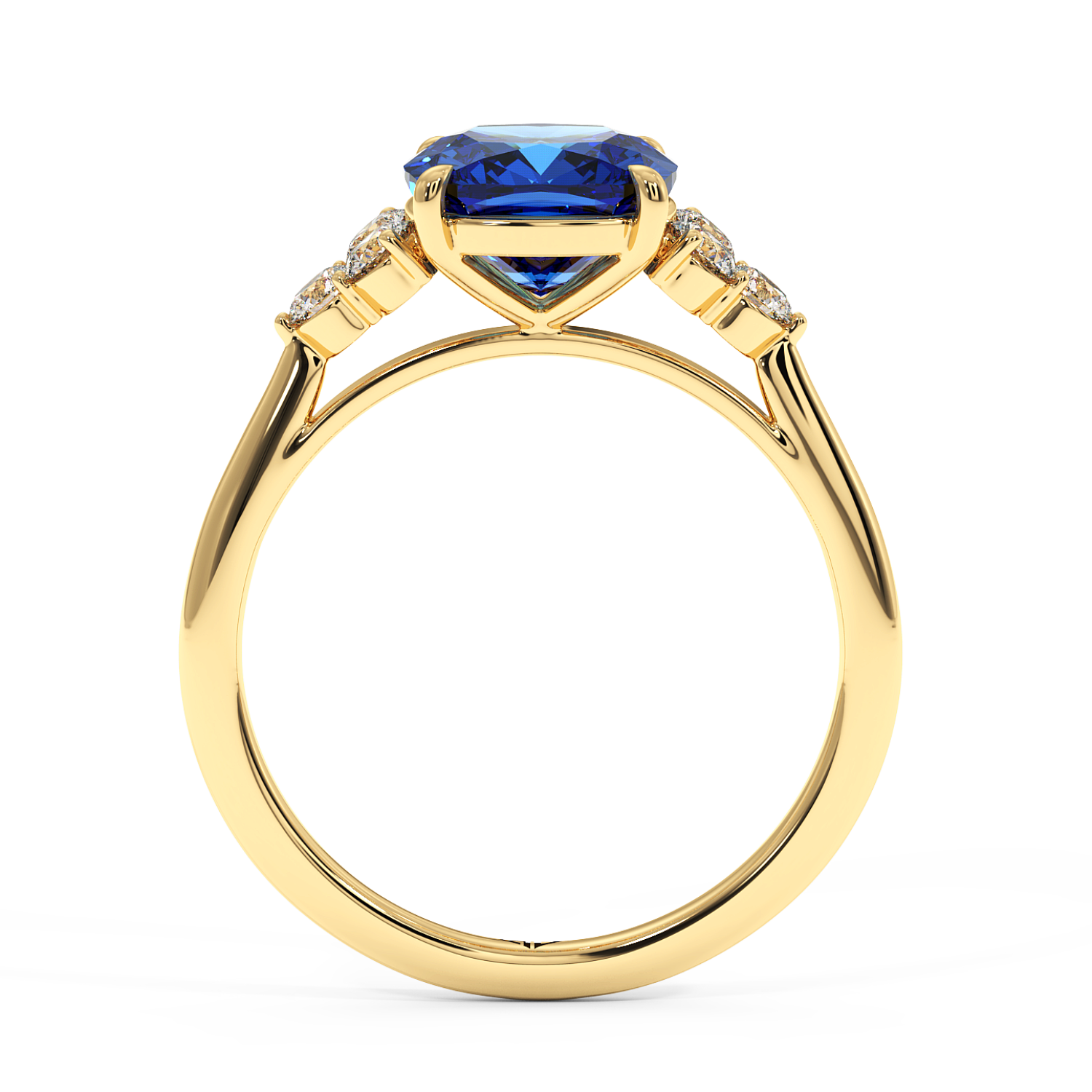 18K Yellow Gold Sasha Trilogy Engagement Ring