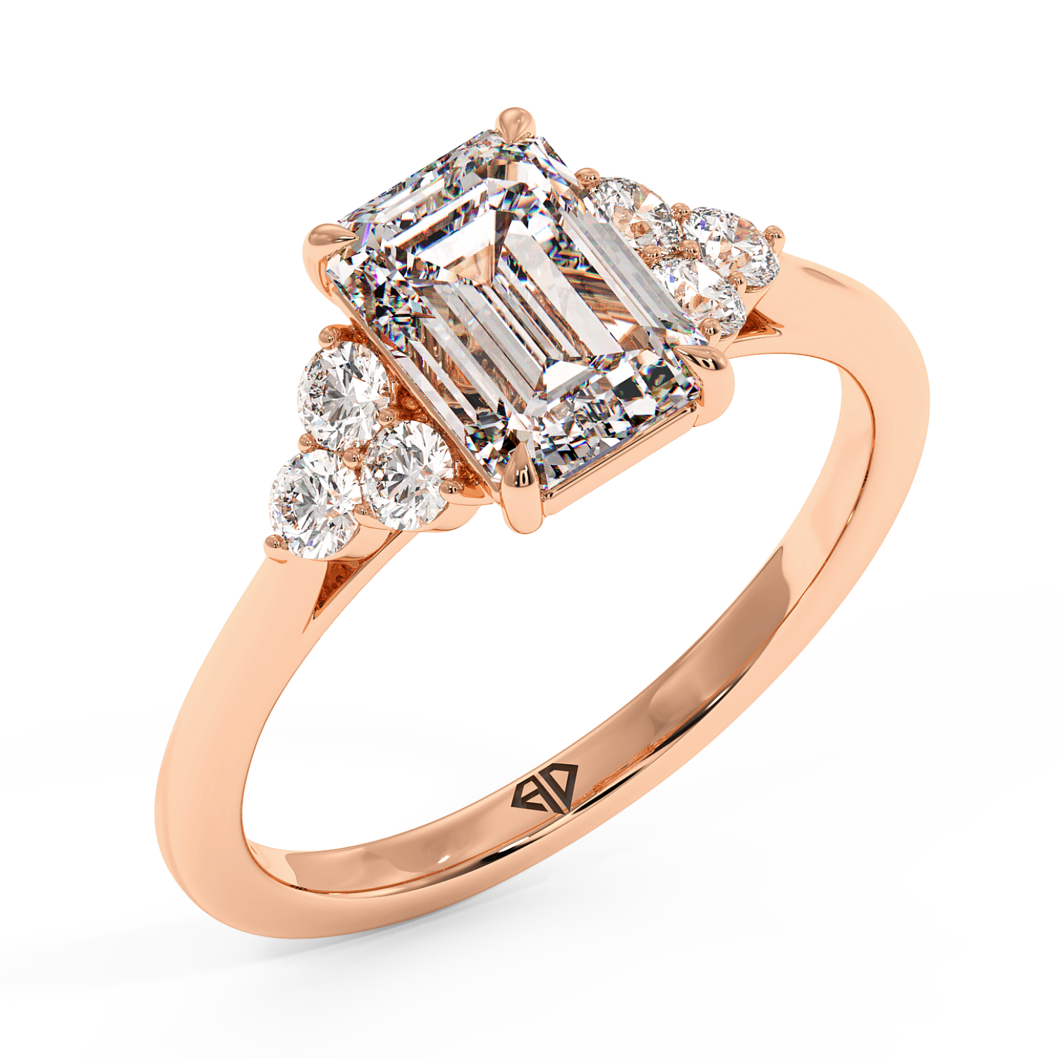 18K Rose Gold Sasha Trilogy Engagement Ring