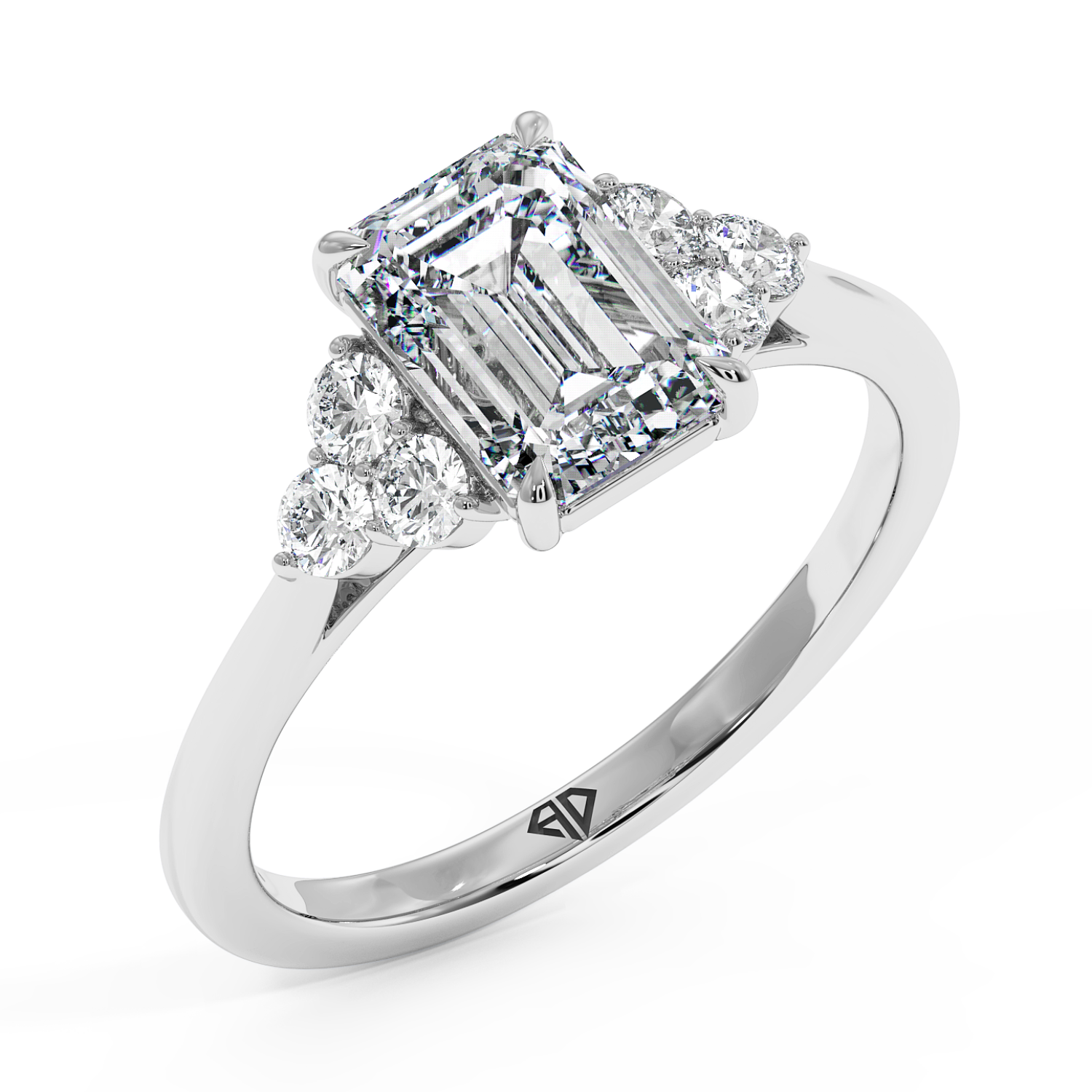 18K White Gold Sasha Trilogy Engagement Ring