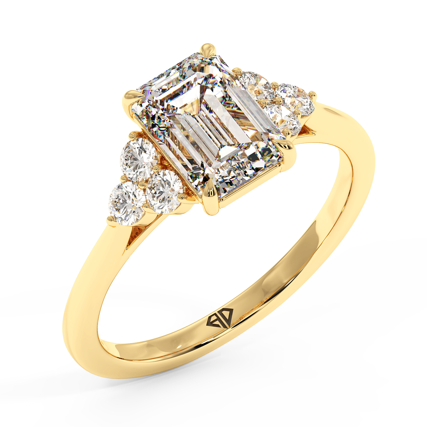 18K Yellow Gold Sasha Trilogy Engagement Ring