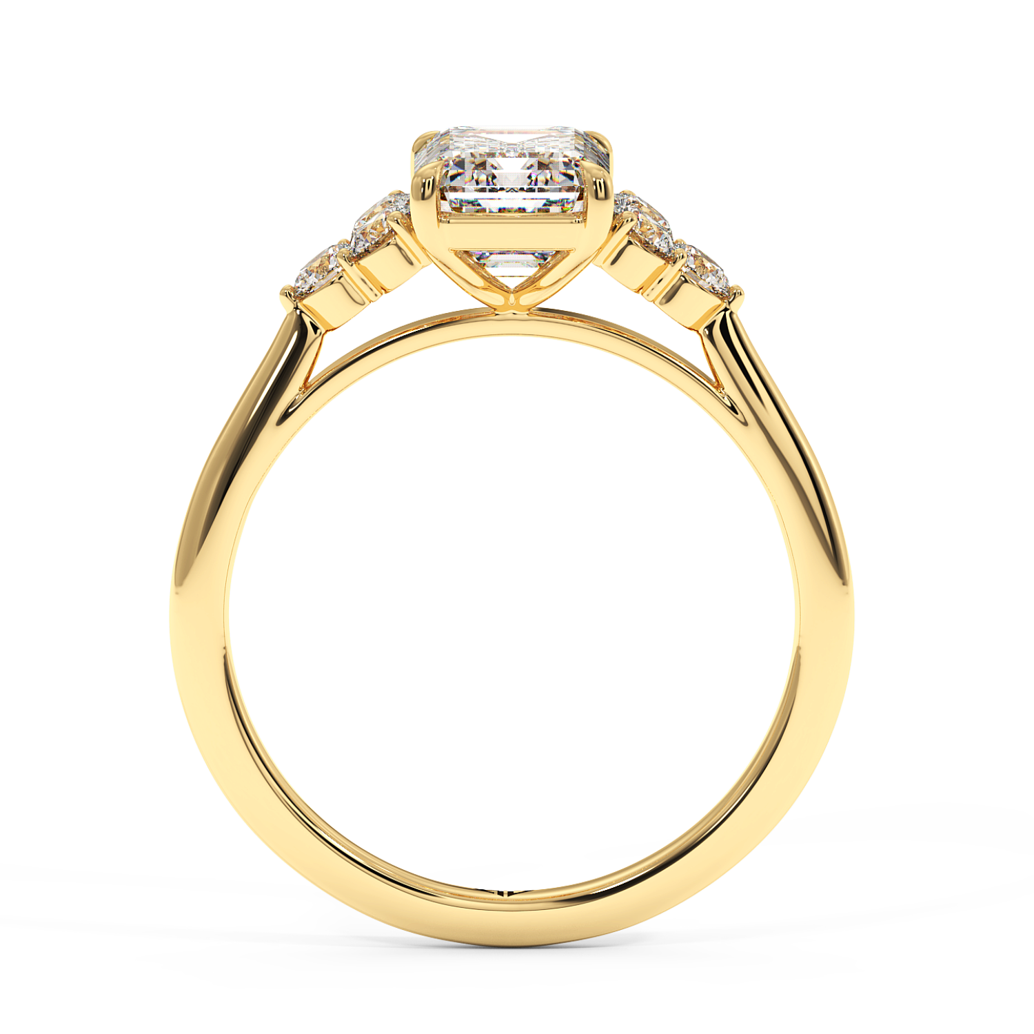 18K Yellow Gold Sasha Trilogy Engagement Ring