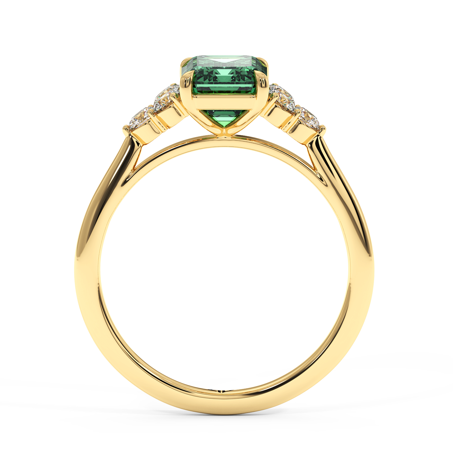 18K Yellow Gold Sasha Trilogy Engagement Ring