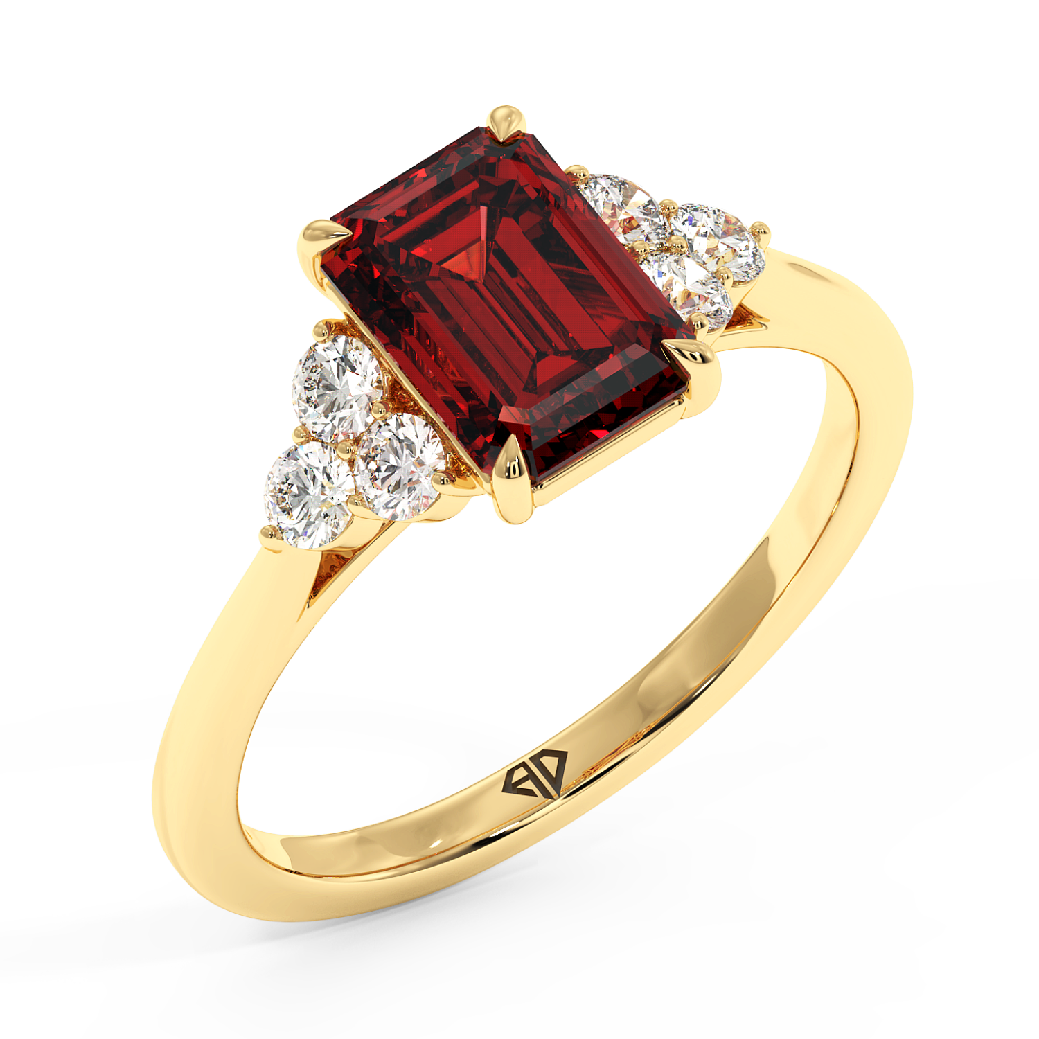 18K Yellow Gold Sasha Trilogy Engagement Ring