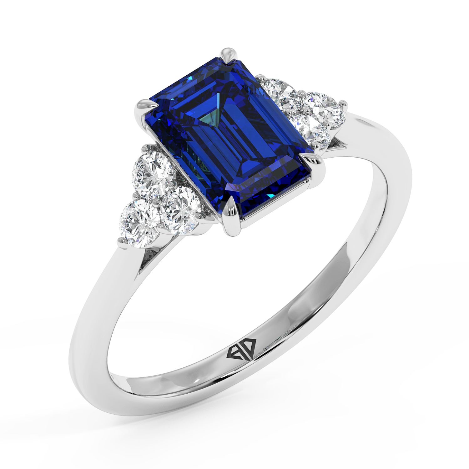 18K White Gold Sasha Trilogy Engagement Ring