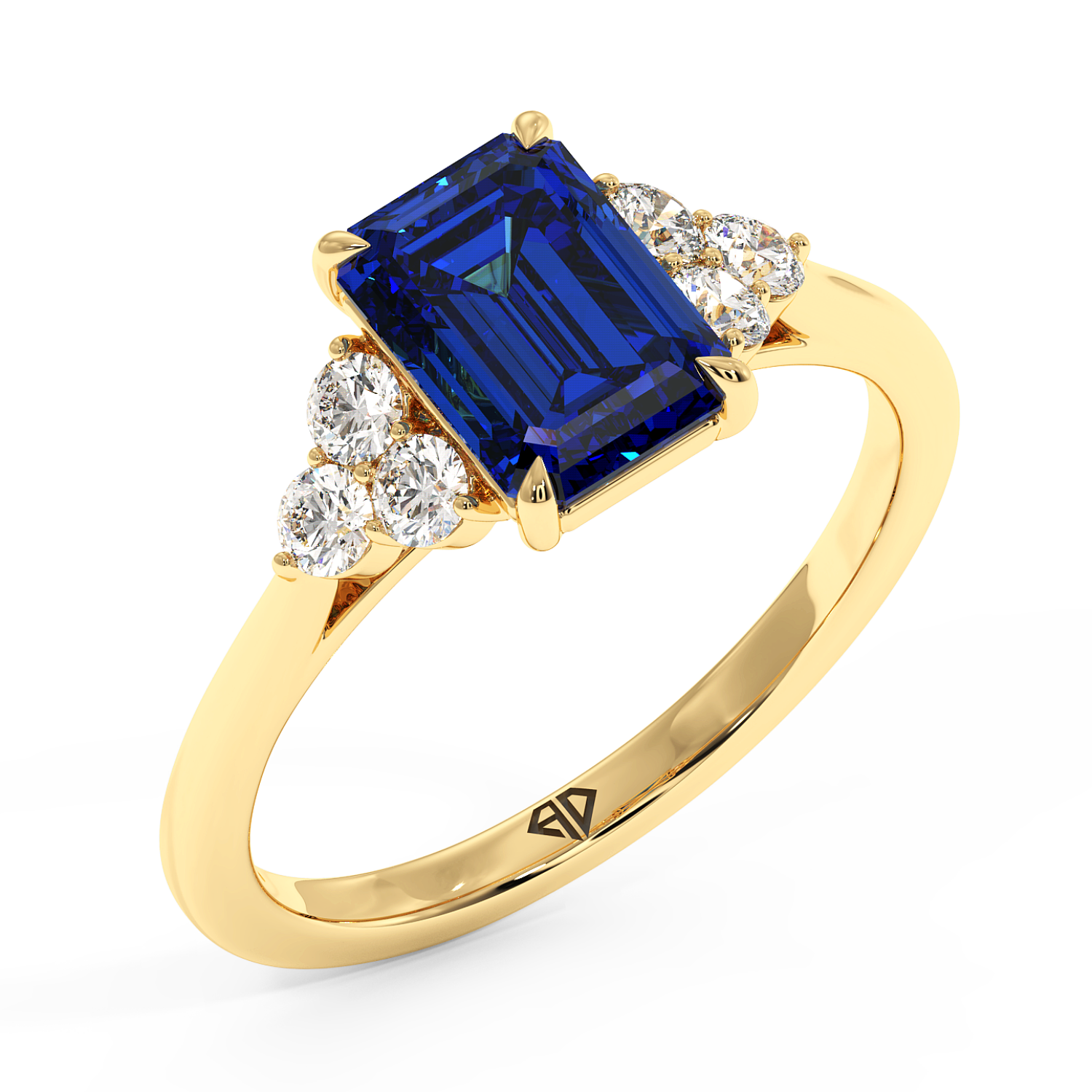 18K Yellow Gold Sasha Trilogy Engagement Ring