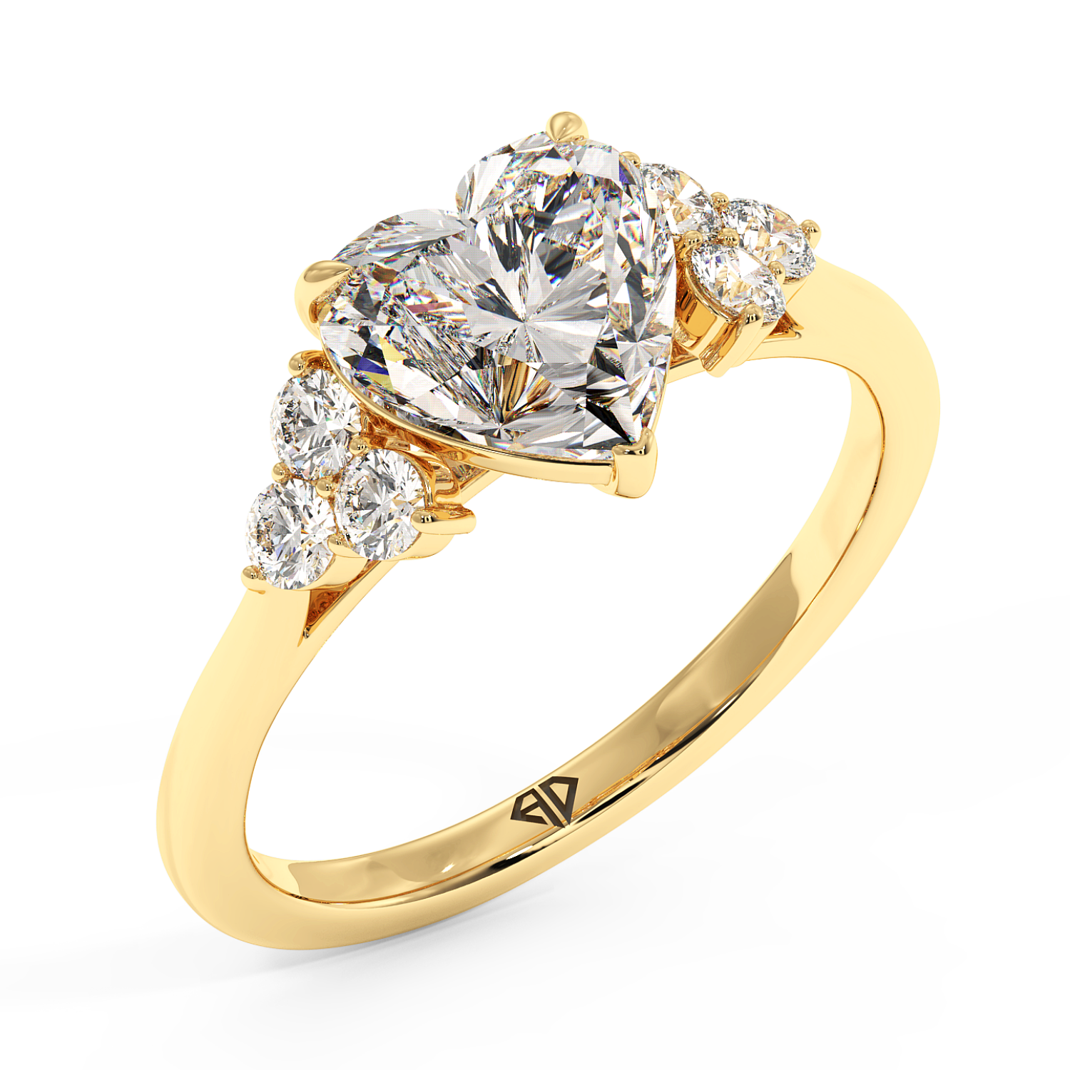 18K Yellow Gold Sasha Trilogy Engagement Ring