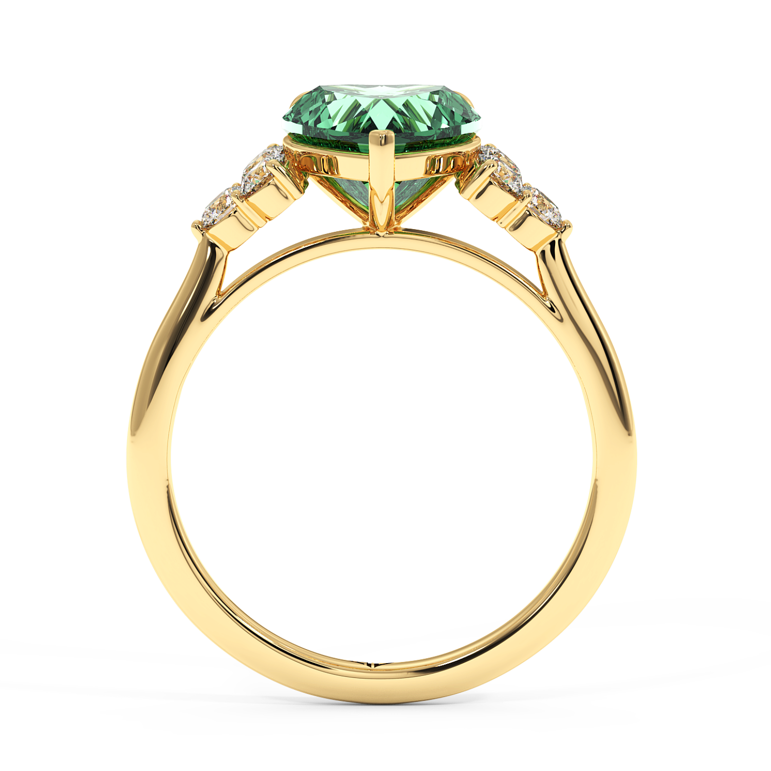 18K Yellow Gold Sasha Trilogy Engagement Ring