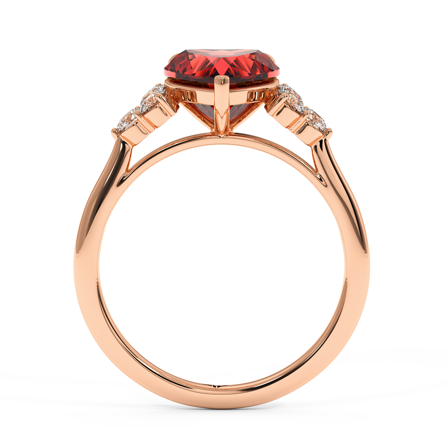 18K Rose Gold Sasha Trilogy Engagement Ring