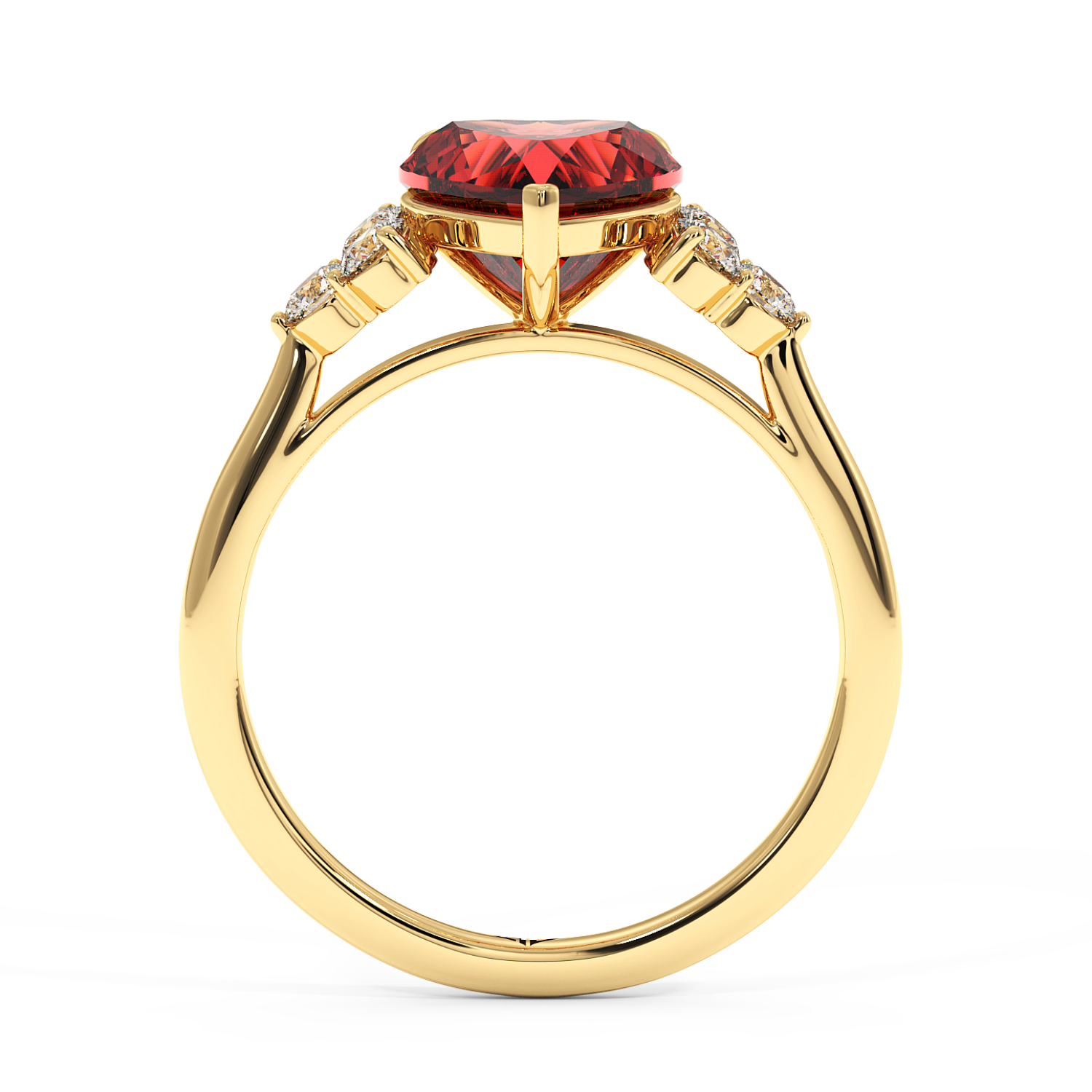 18K Yellow Gold Sasha Trilogy Engagement Ring