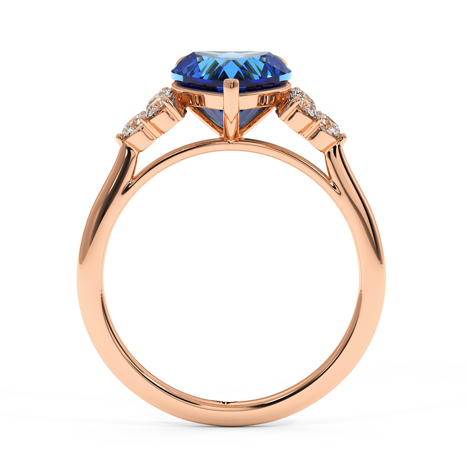 18K Rose Gold Sasha Trilogy Engagement Ring