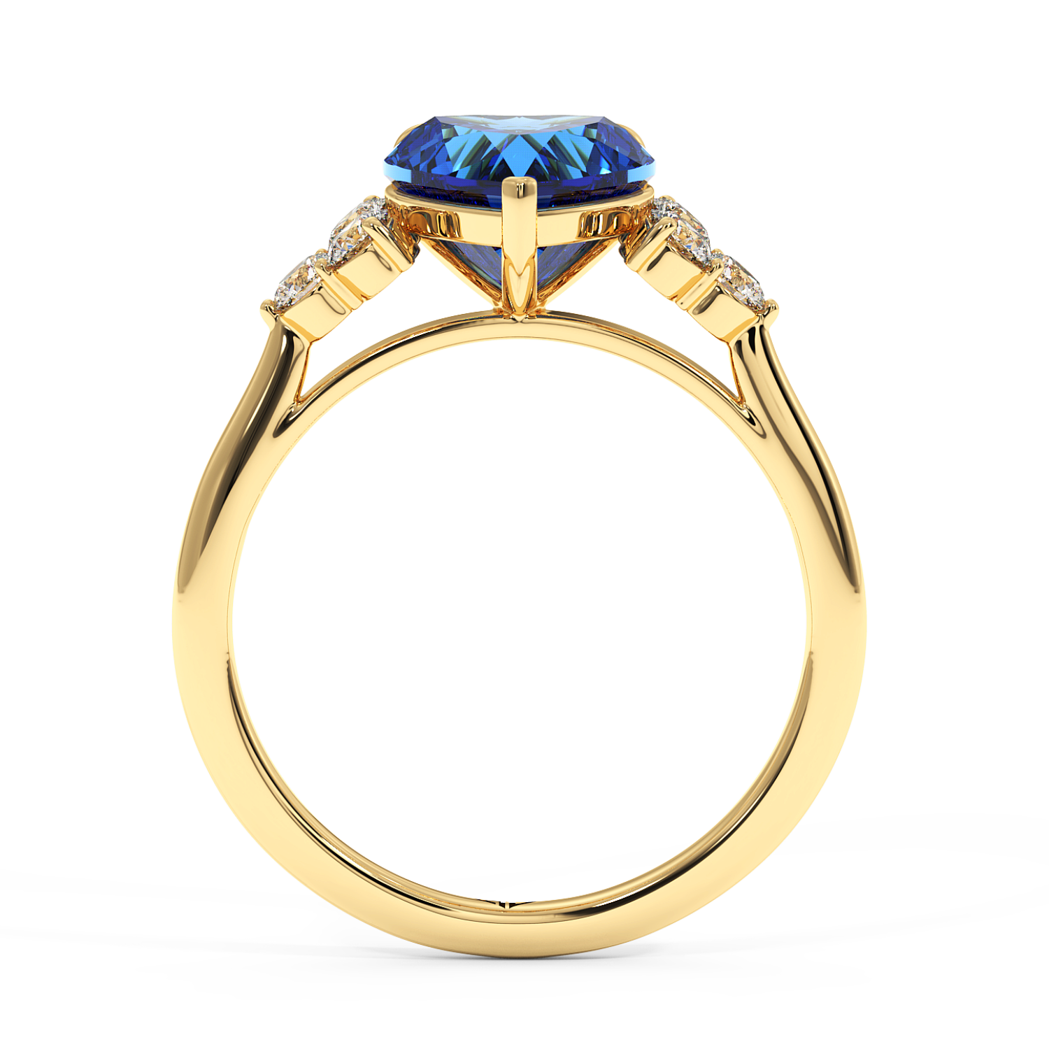 18K Yellow Gold Sasha Trilogy Engagement Ring