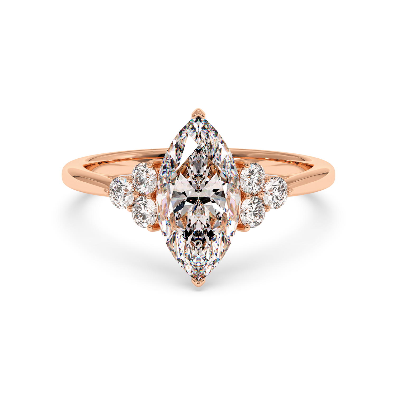18K Rose Gold Sasha Trilogy Engagement Ring