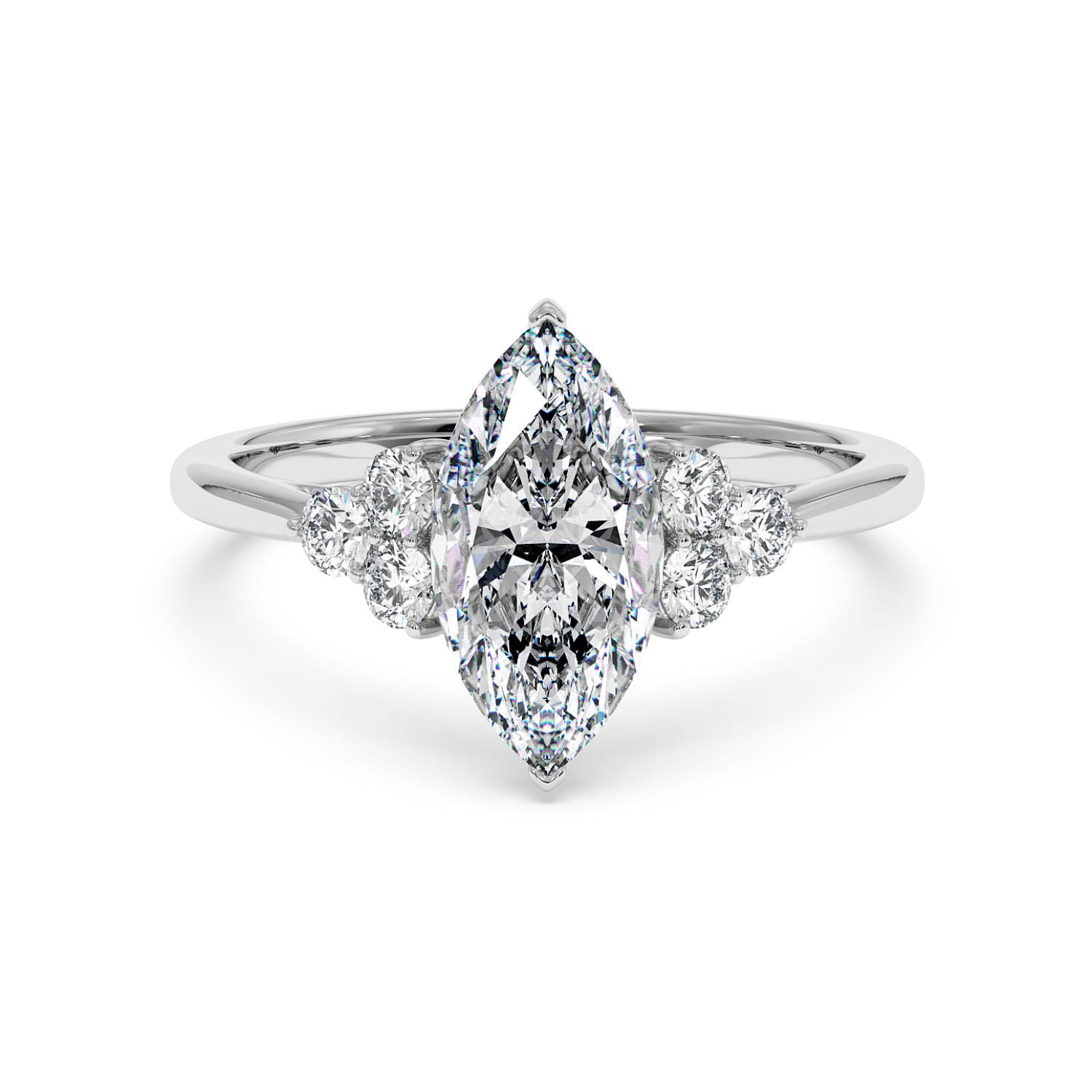 18K White Gold Sasha Trilogy Engagement Ring