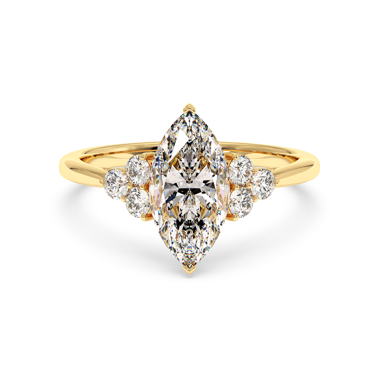 18K Yellow Gold Sasha Trilogy Engagement Ring