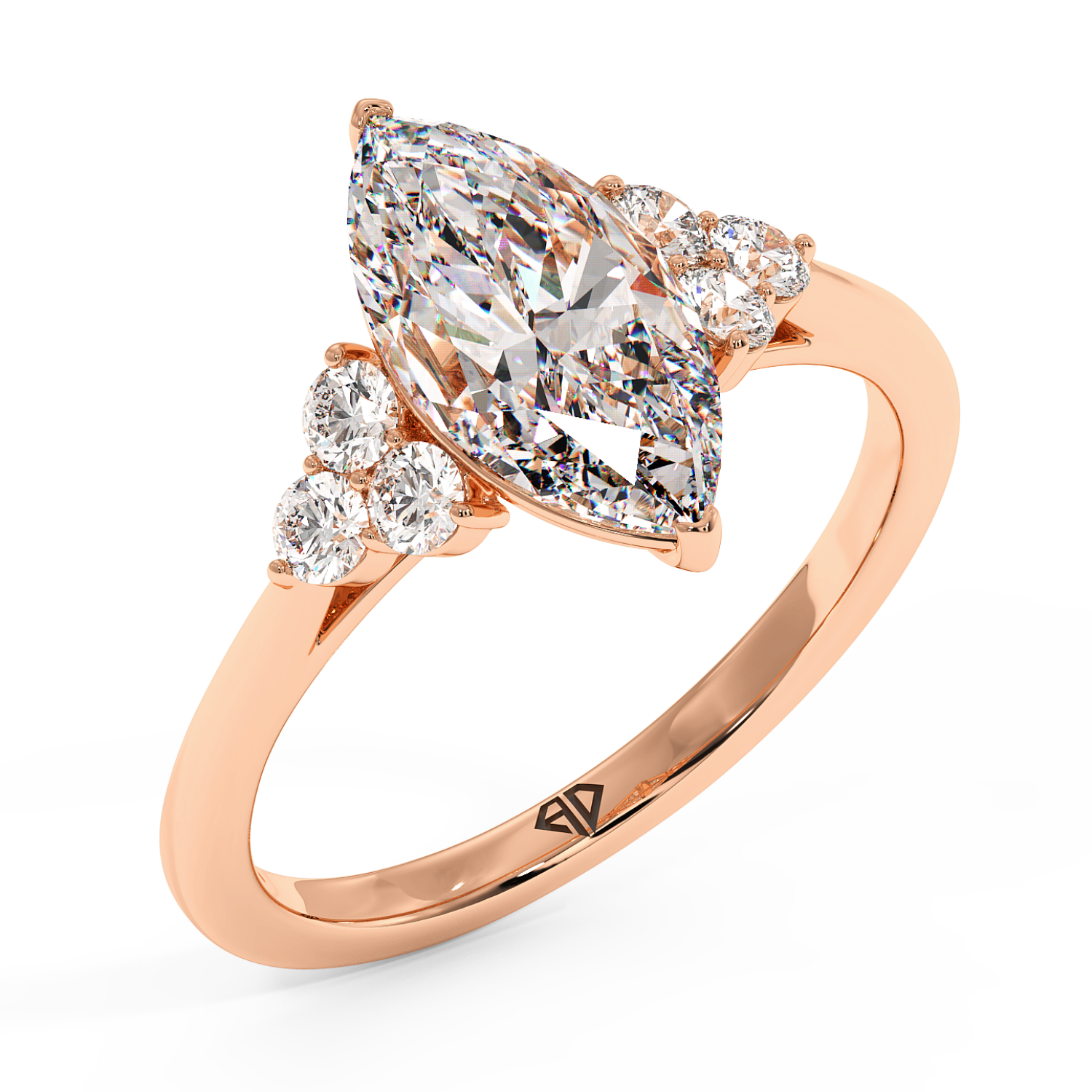 18K Rose Gold Sasha Trilogy Engagement Ring
