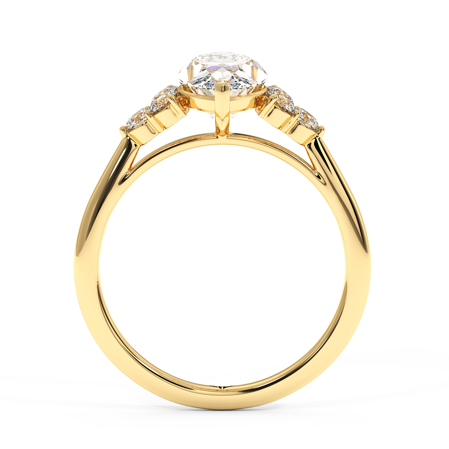 18K Yellow Gold Sasha Trilogy Engagement Ring