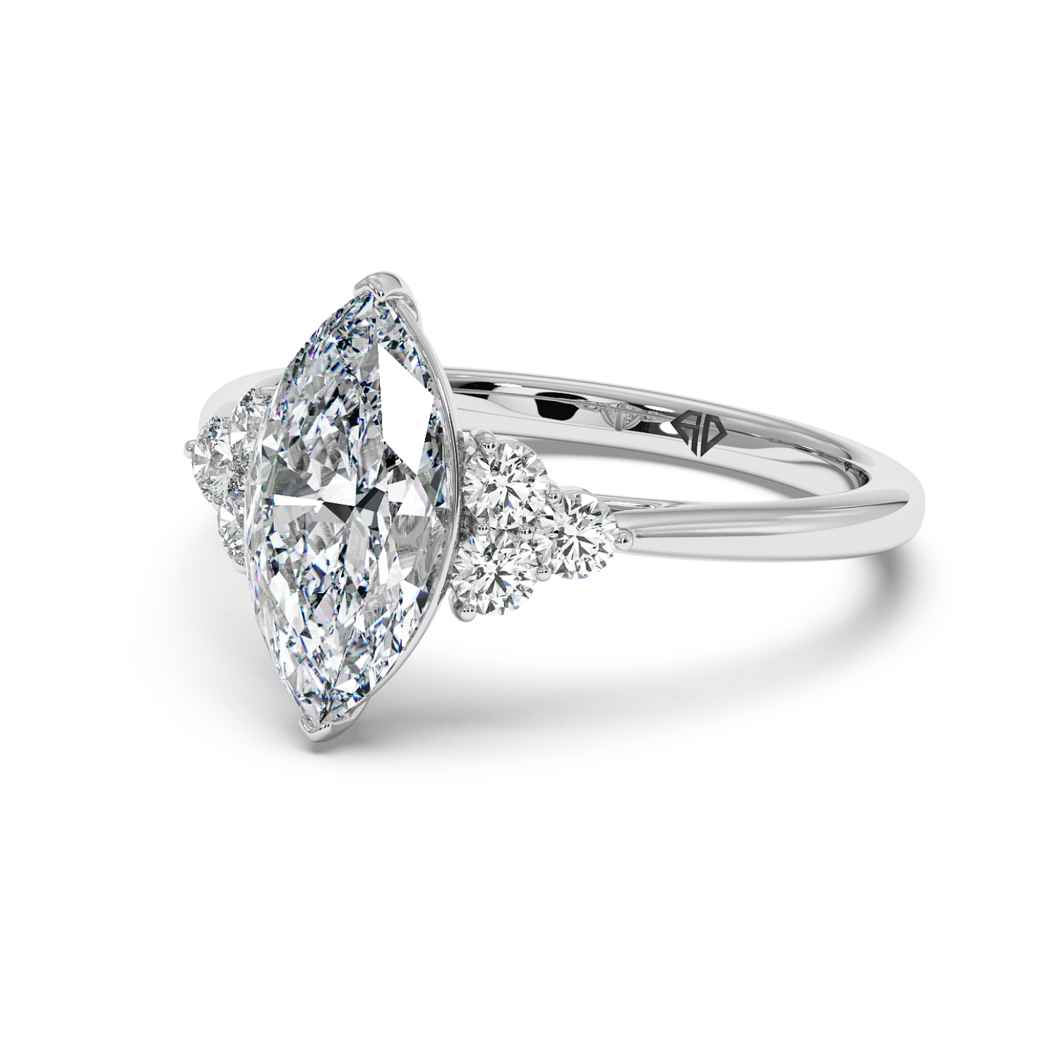 18K White Gold Sasha Trilogy Engagement Ring