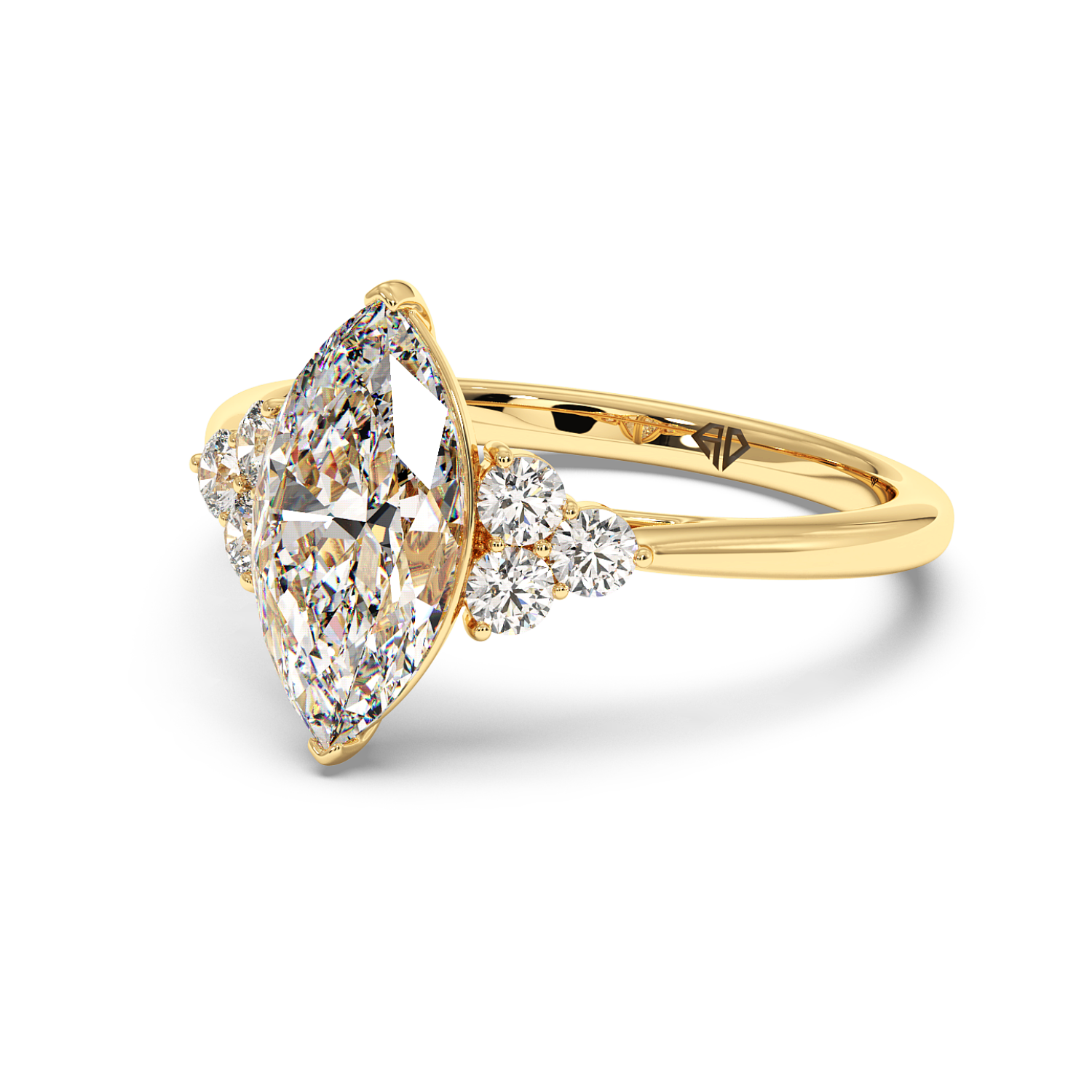 18K Yellow Gold Sasha Trilogy Engagement Ring