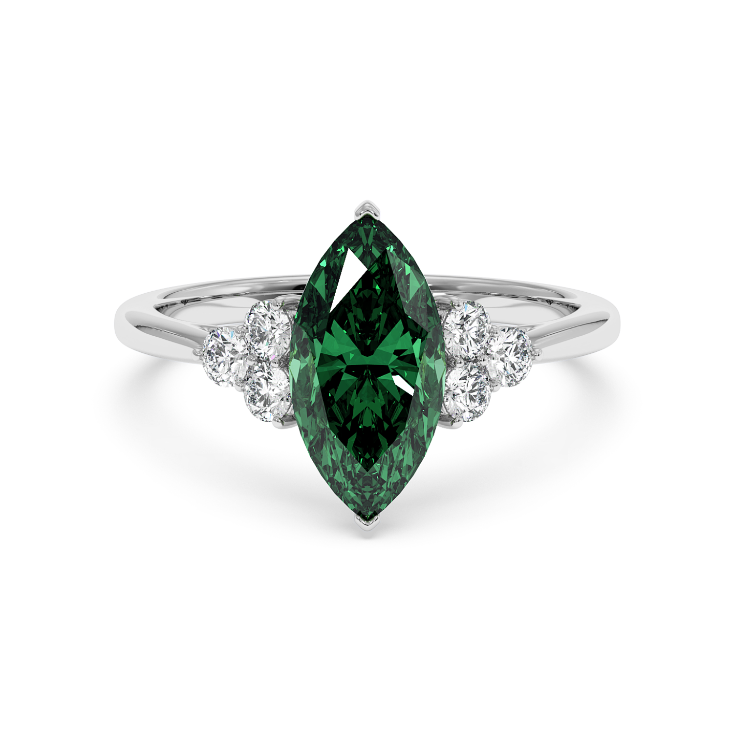 18K White Gold Sasha Trilogy Engagement Ring