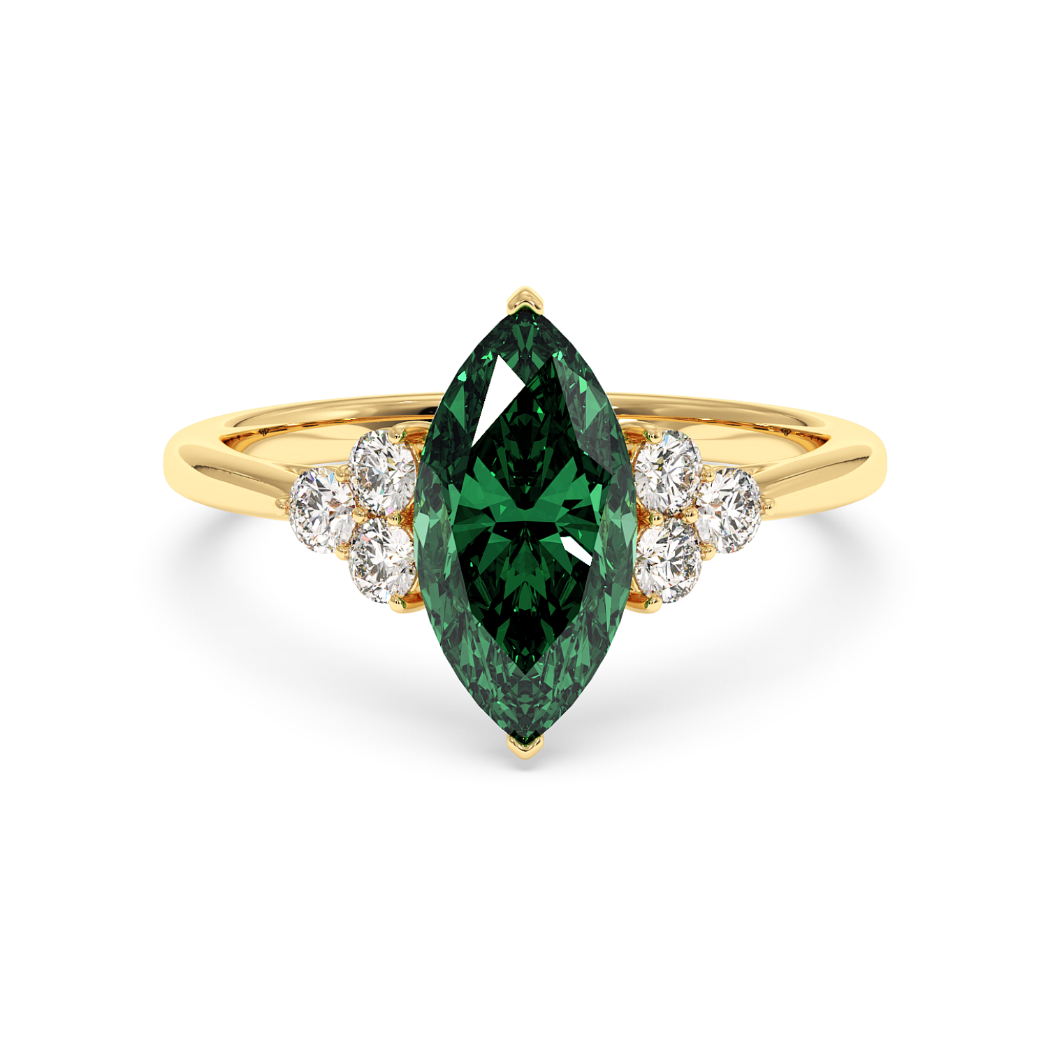 18K Yellow Gold Sasha Trilogy Engagement Ring