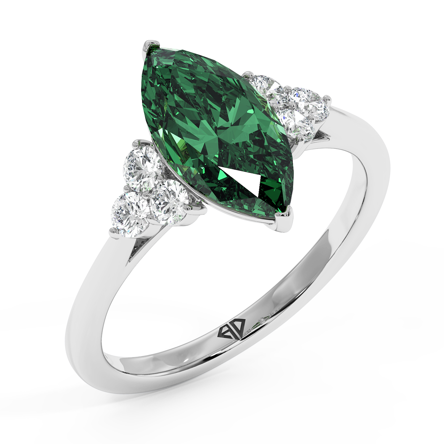 18K White Gold Sasha Trilogy Engagement Ring