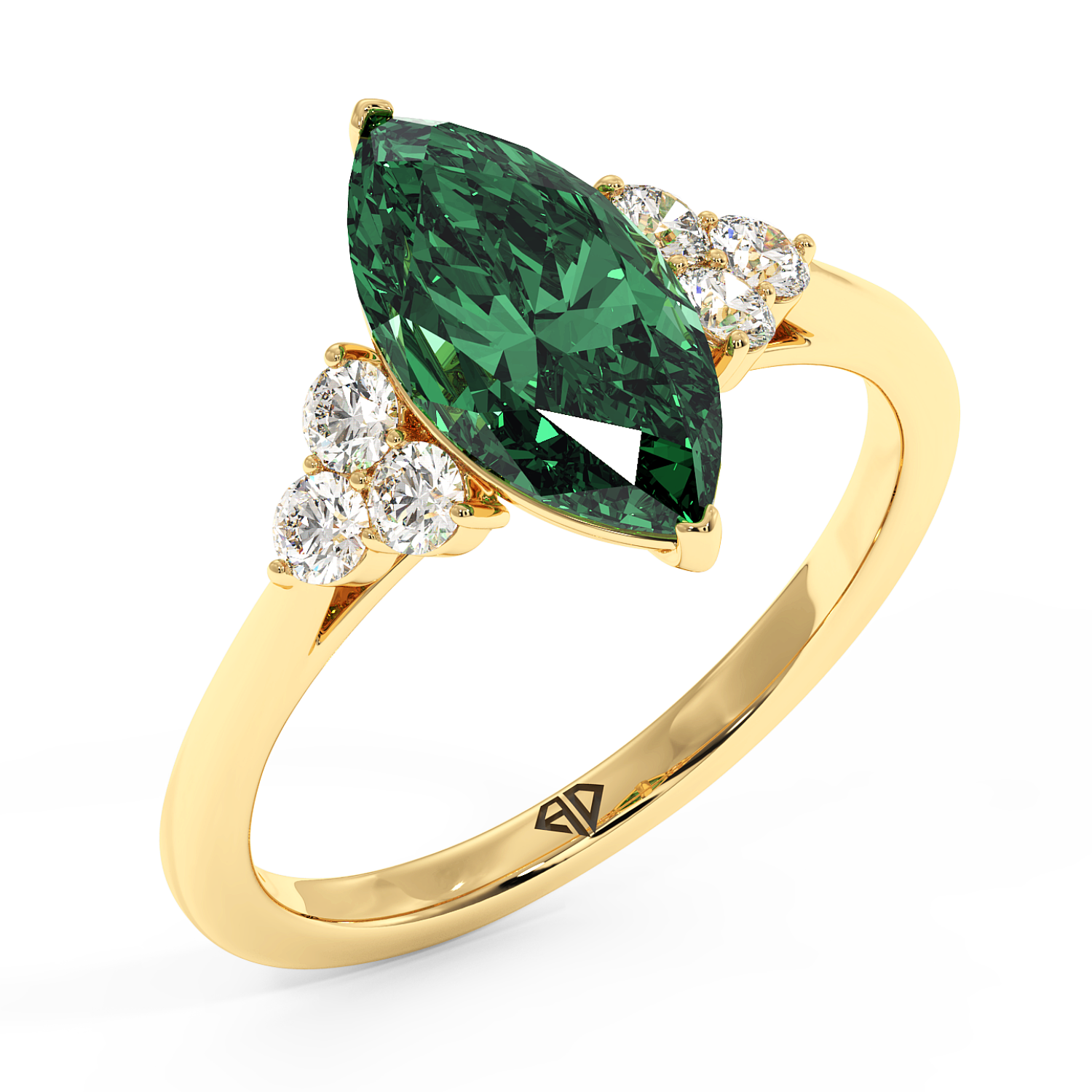 18K Yellow Gold Sasha Trilogy Engagement Ring