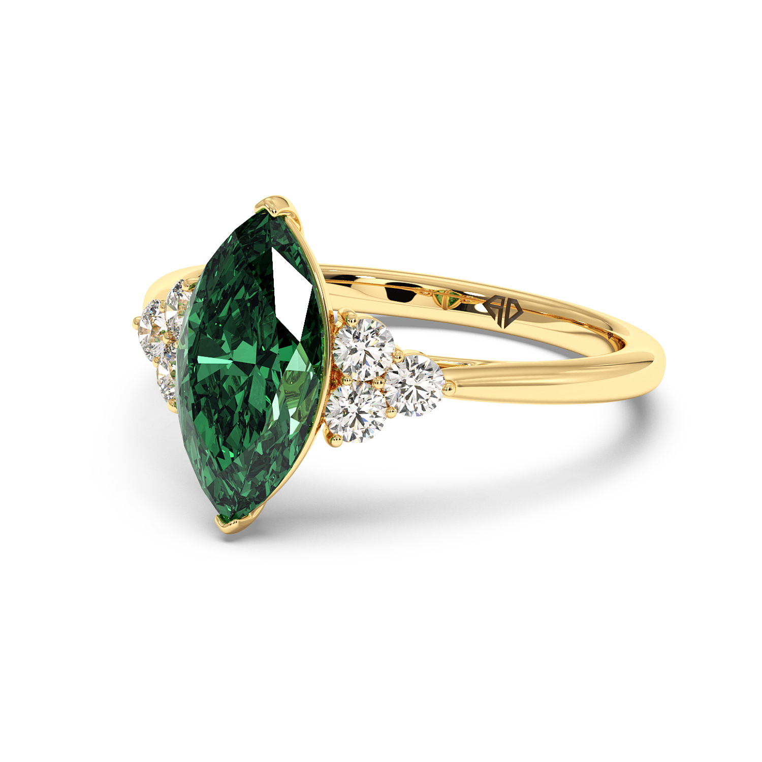 18K Yellow Gold Sasha Trilogy Engagement Ring