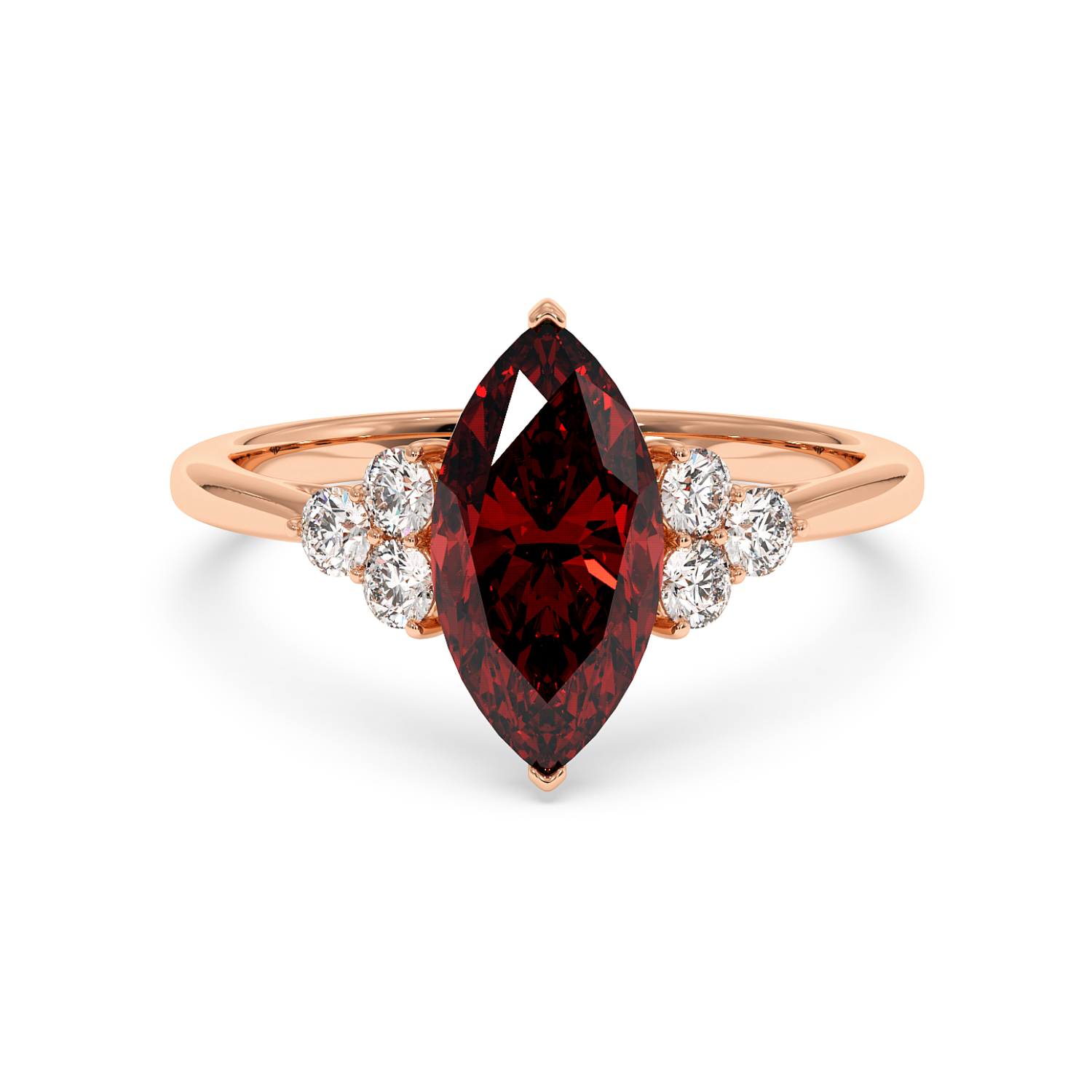 18K Rose Gold Sasha Trilogy Engagement Ring