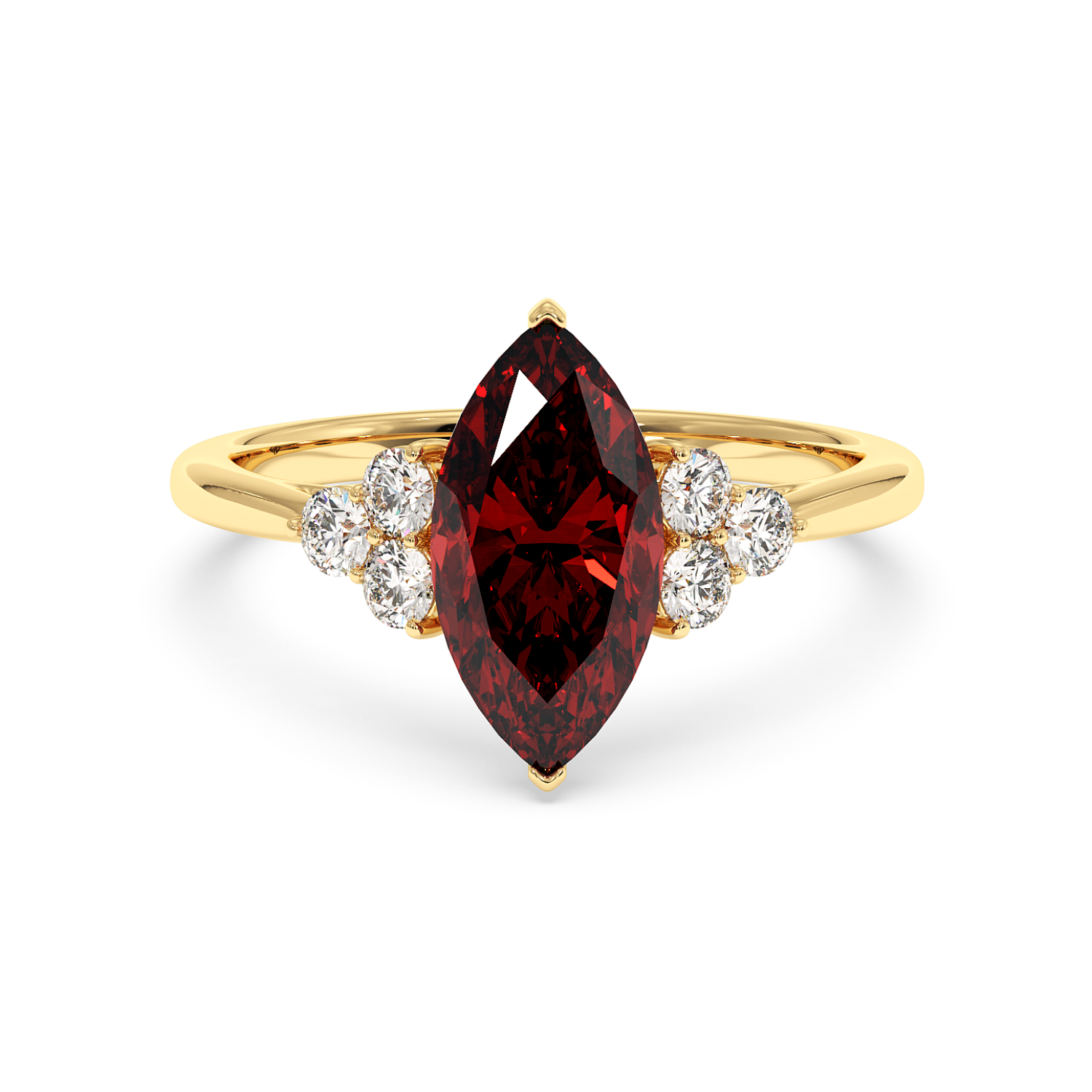 18K Yellow Gold Sasha Trilogy Engagement Ring