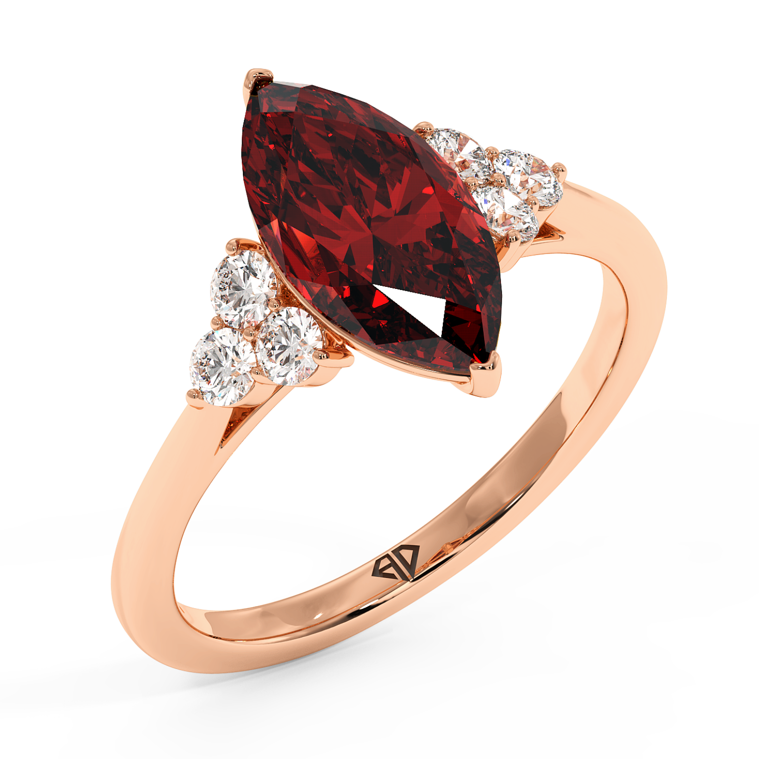 18K Rose Gold Sasha Trilogy Engagement Ring