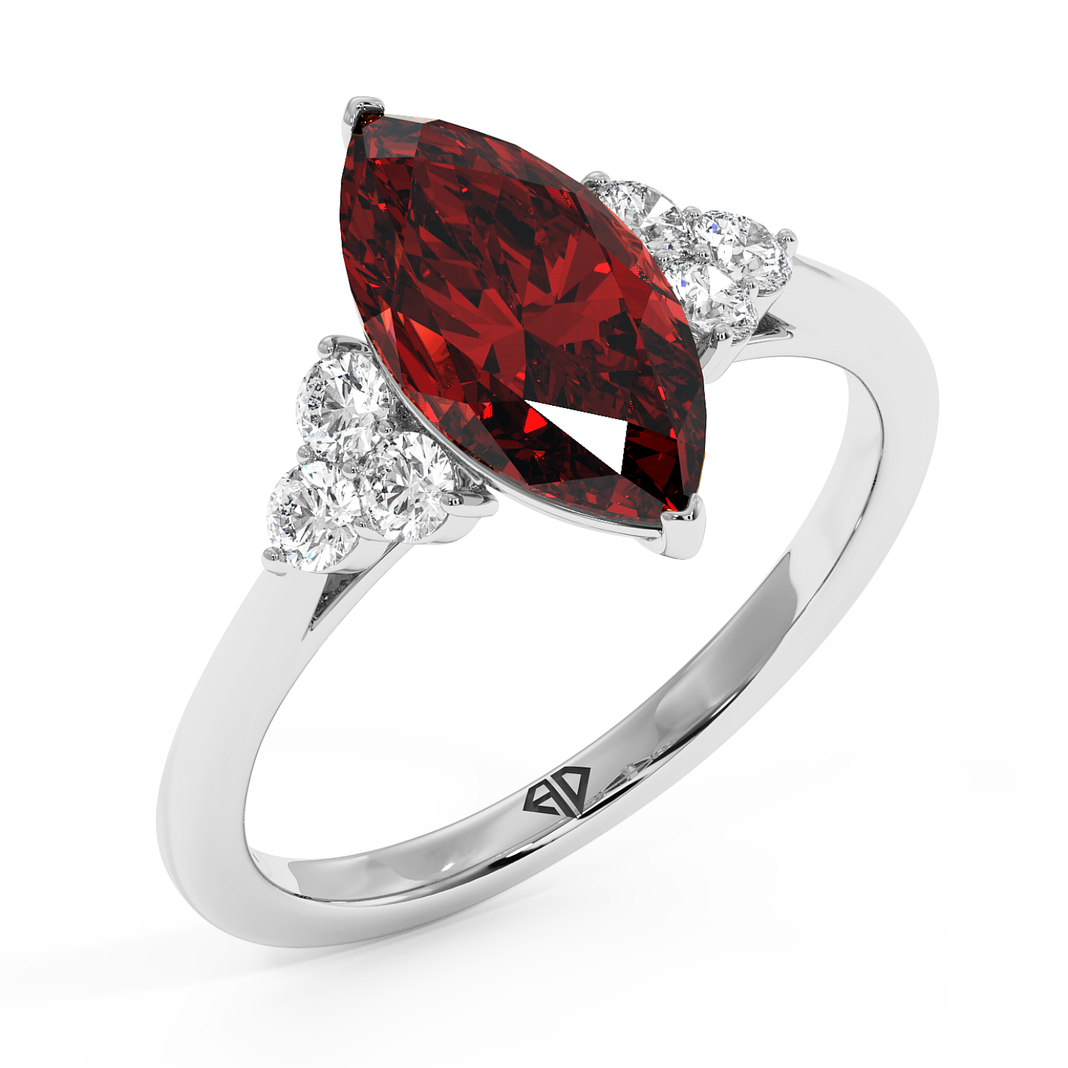 18K White Gold Sasha Trilogy Engagement Ring