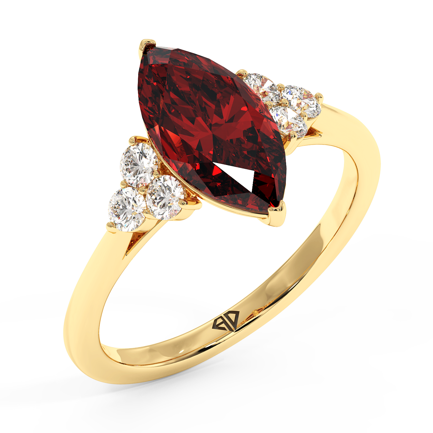 18K Yellow Gold Sasha Trilogy Engagement Ring