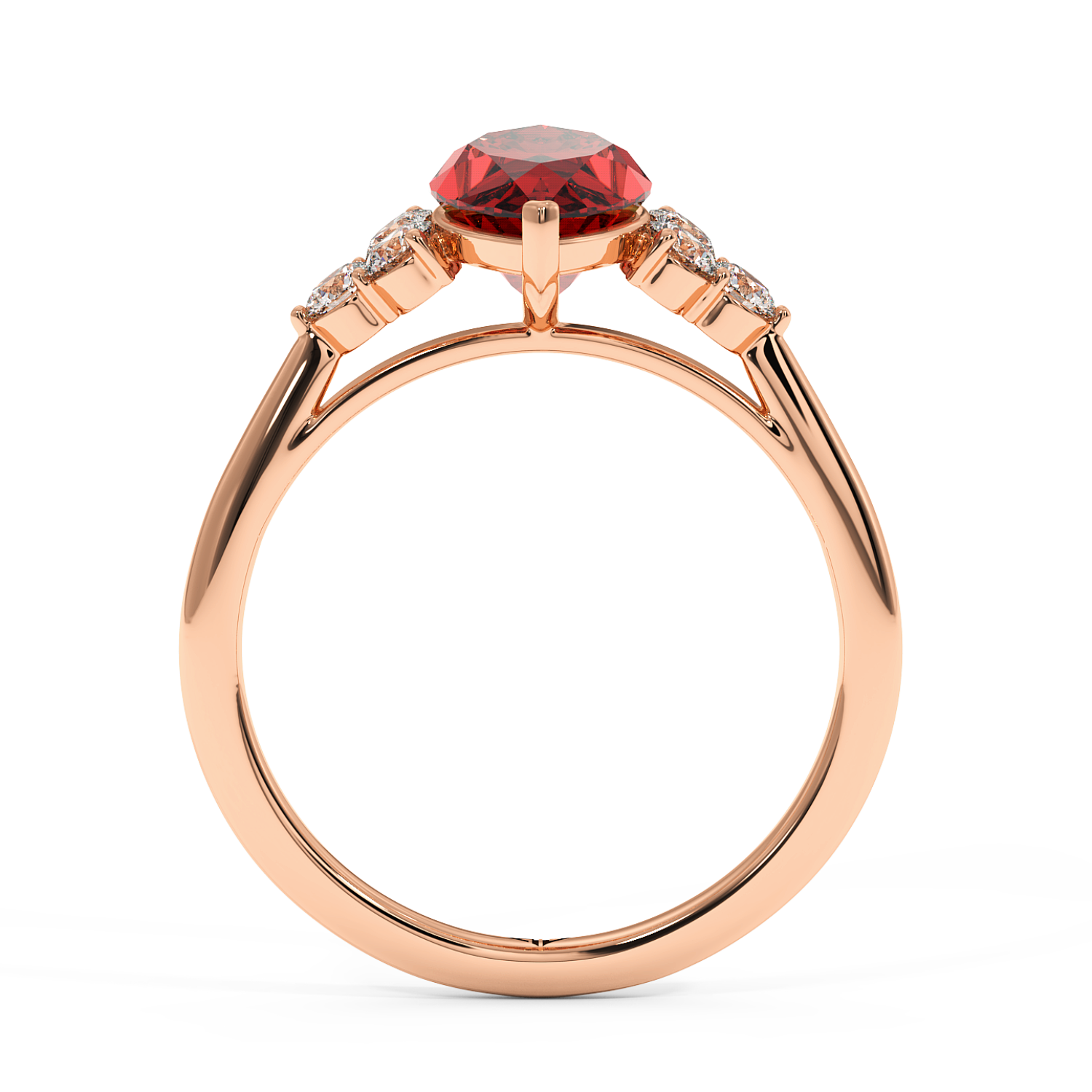 18K Rose Gold Sasha Trilogy Engagement Ring