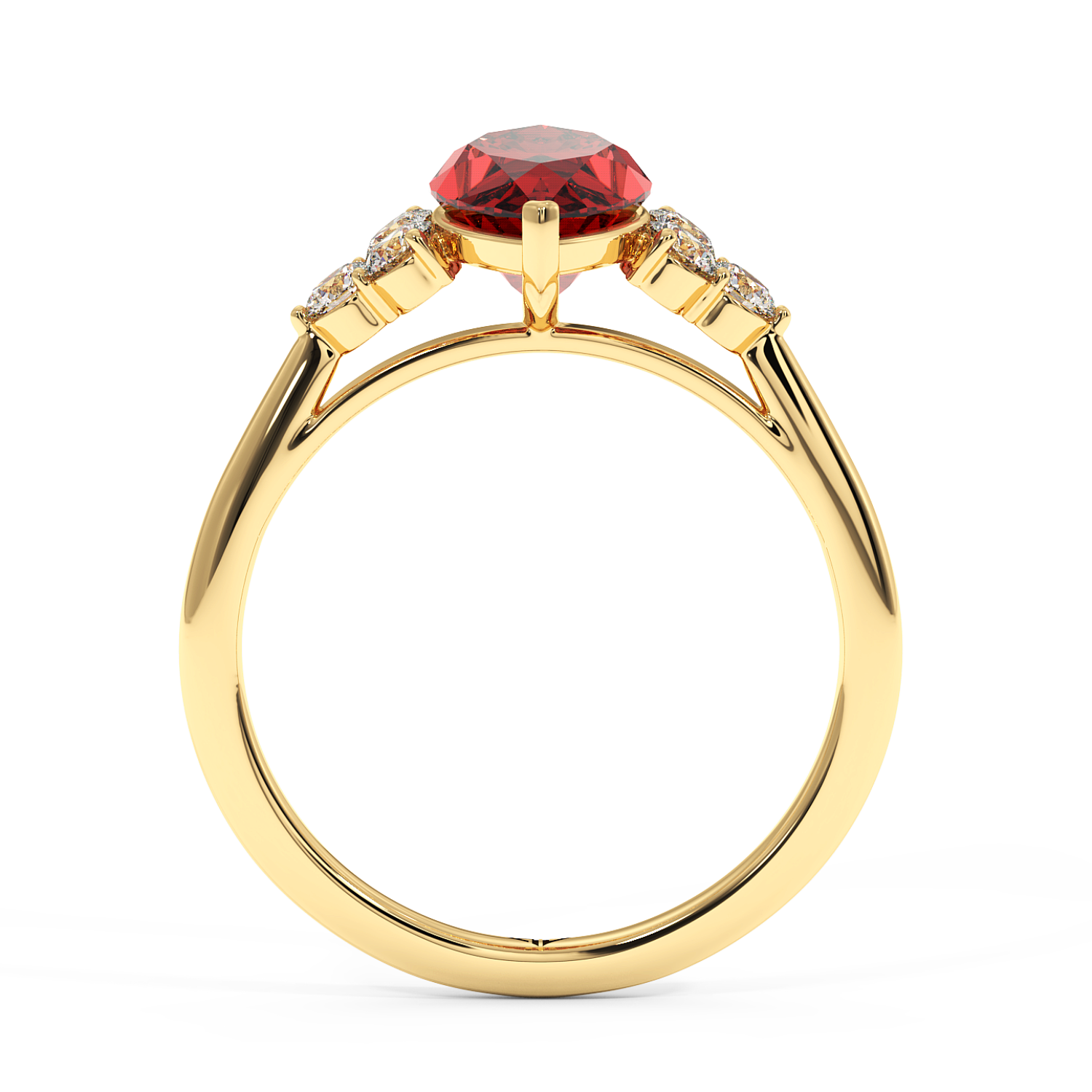 18K Yellow Gold Sasha Trilogy Engagement Ring