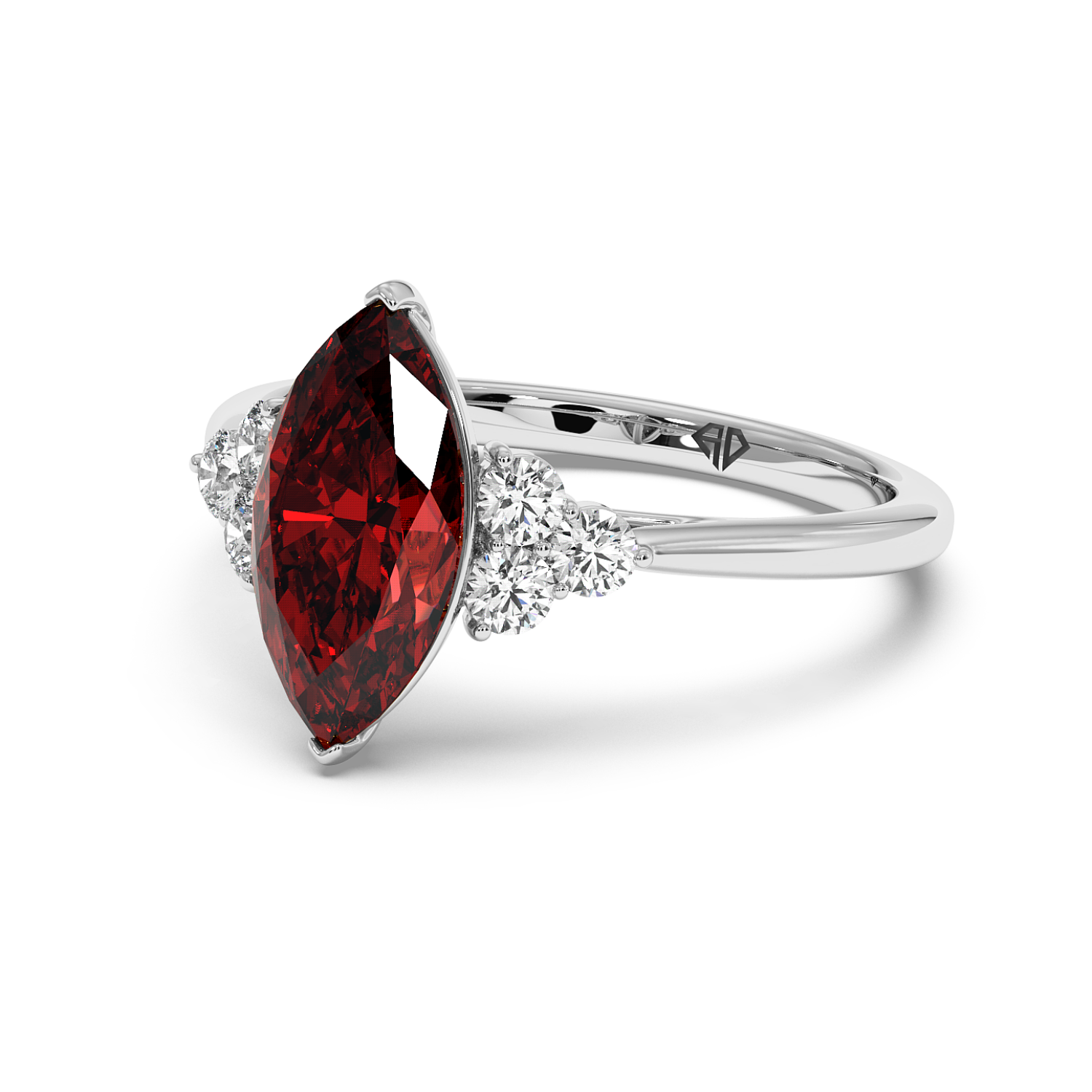 18K White Gold Sasha Trilogy Engagement Ring