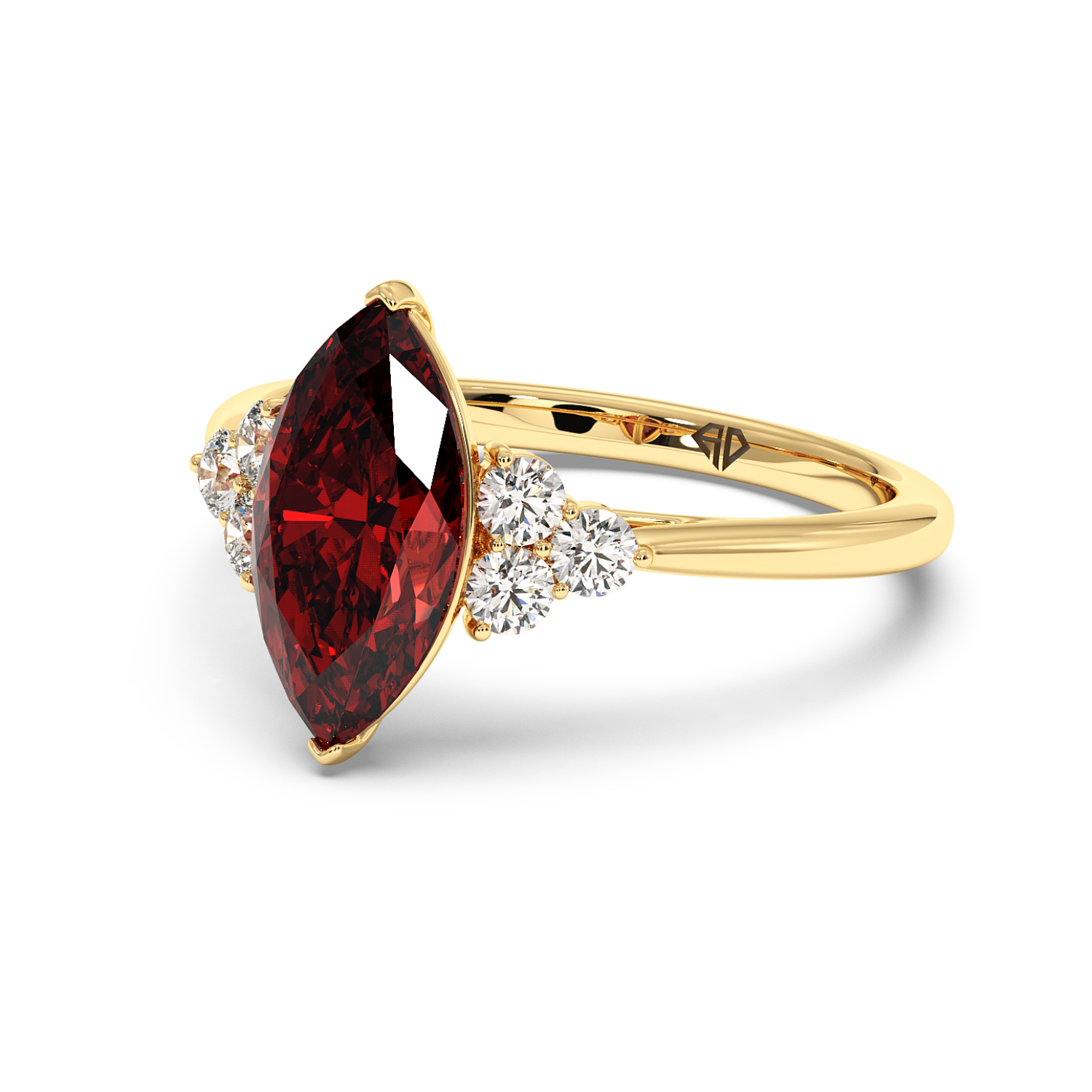 18K Yellow Gold Sasha Trilogy Engagement Ring