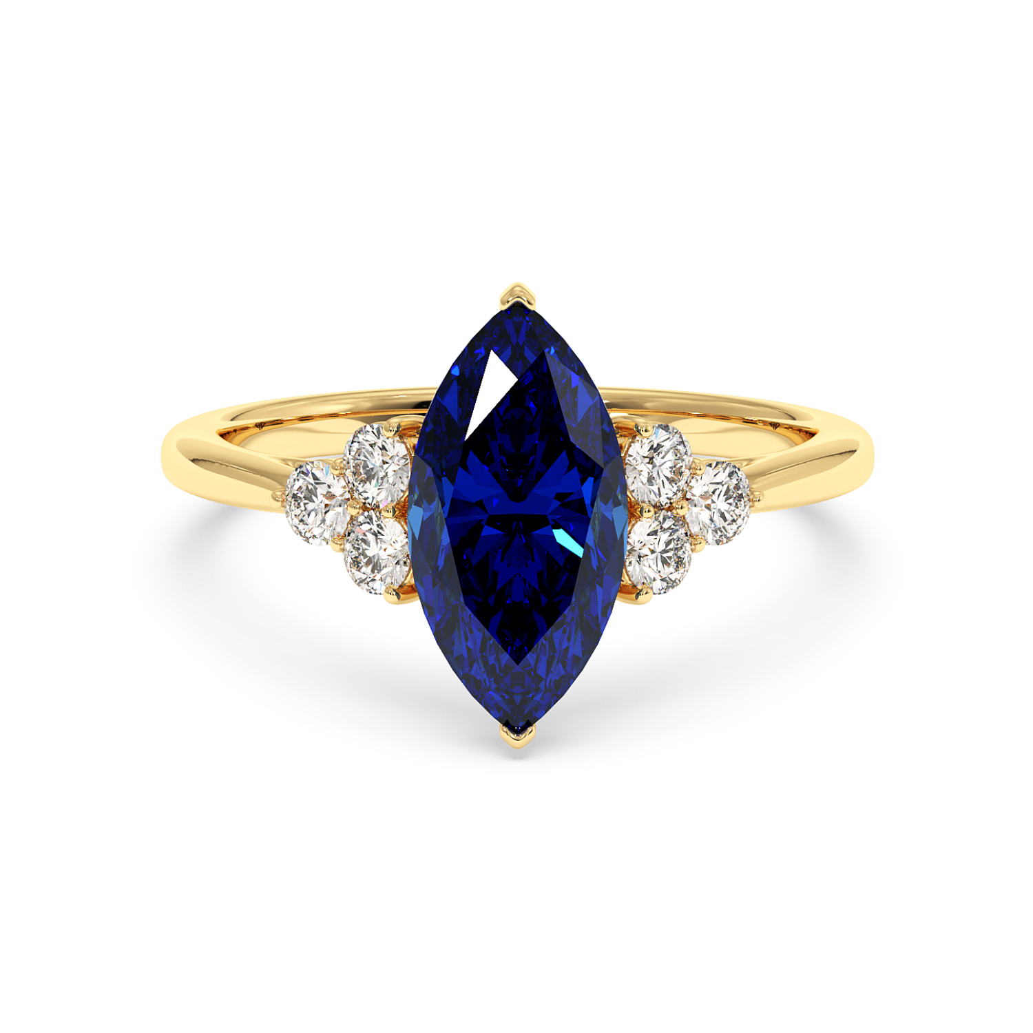 18K Yellow Gold Sasha Trilogy Engagement Ring