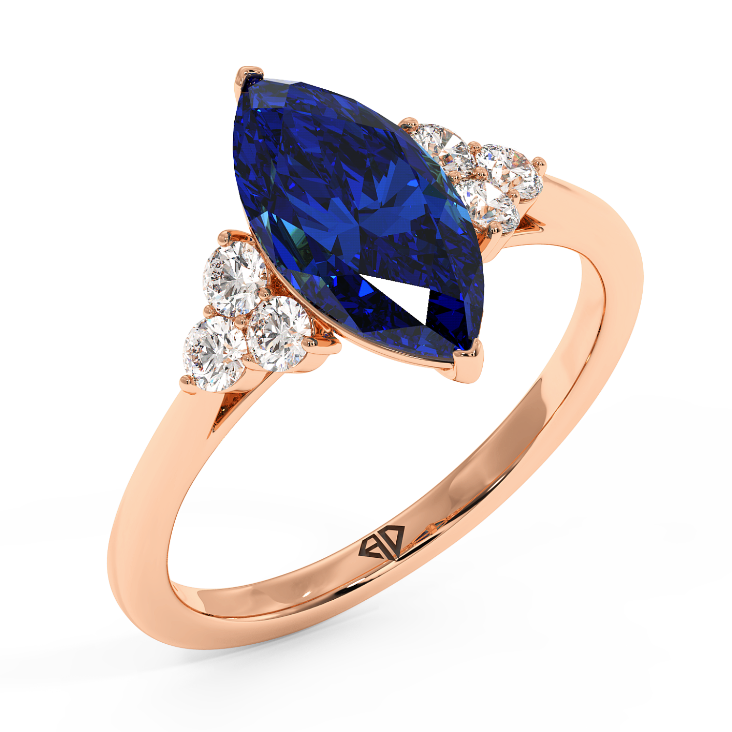 18K Rose Gold Sasha Trilogy Engagement Ring