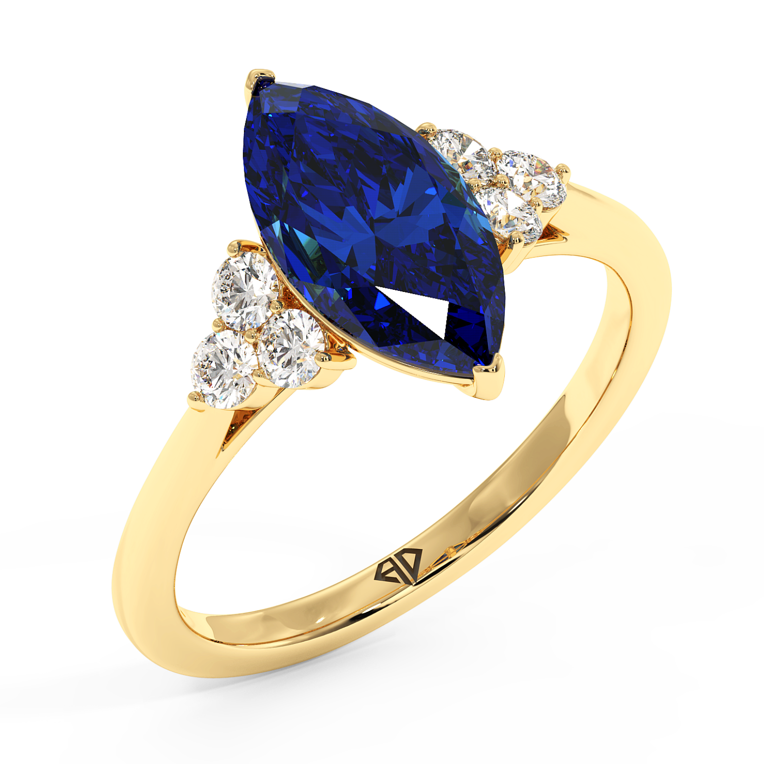 18K Yellow Gold Sasha Trilogy Engagement Ring