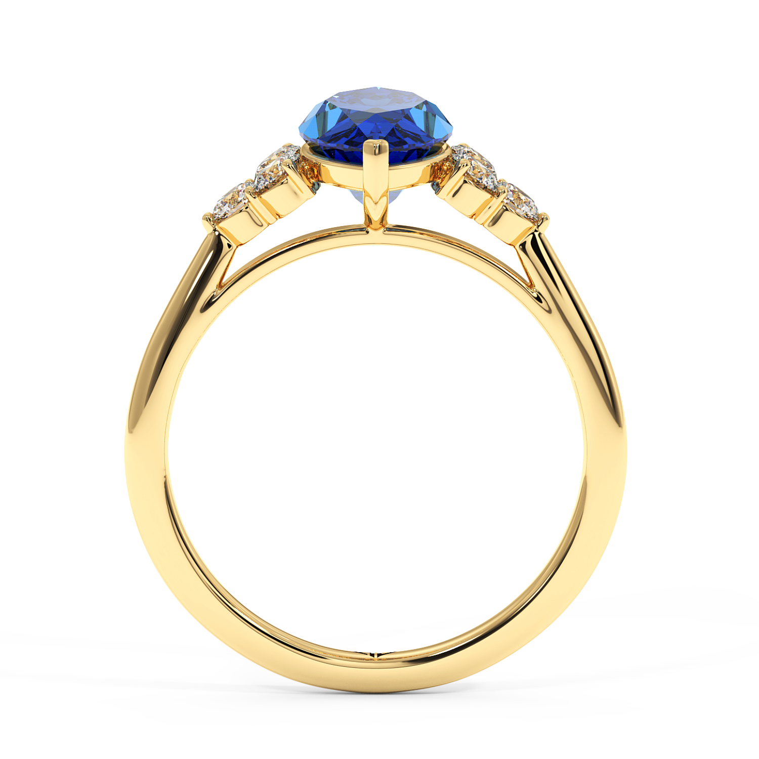 18K Yellow Gold Sasha Trilogy Engagement Ring