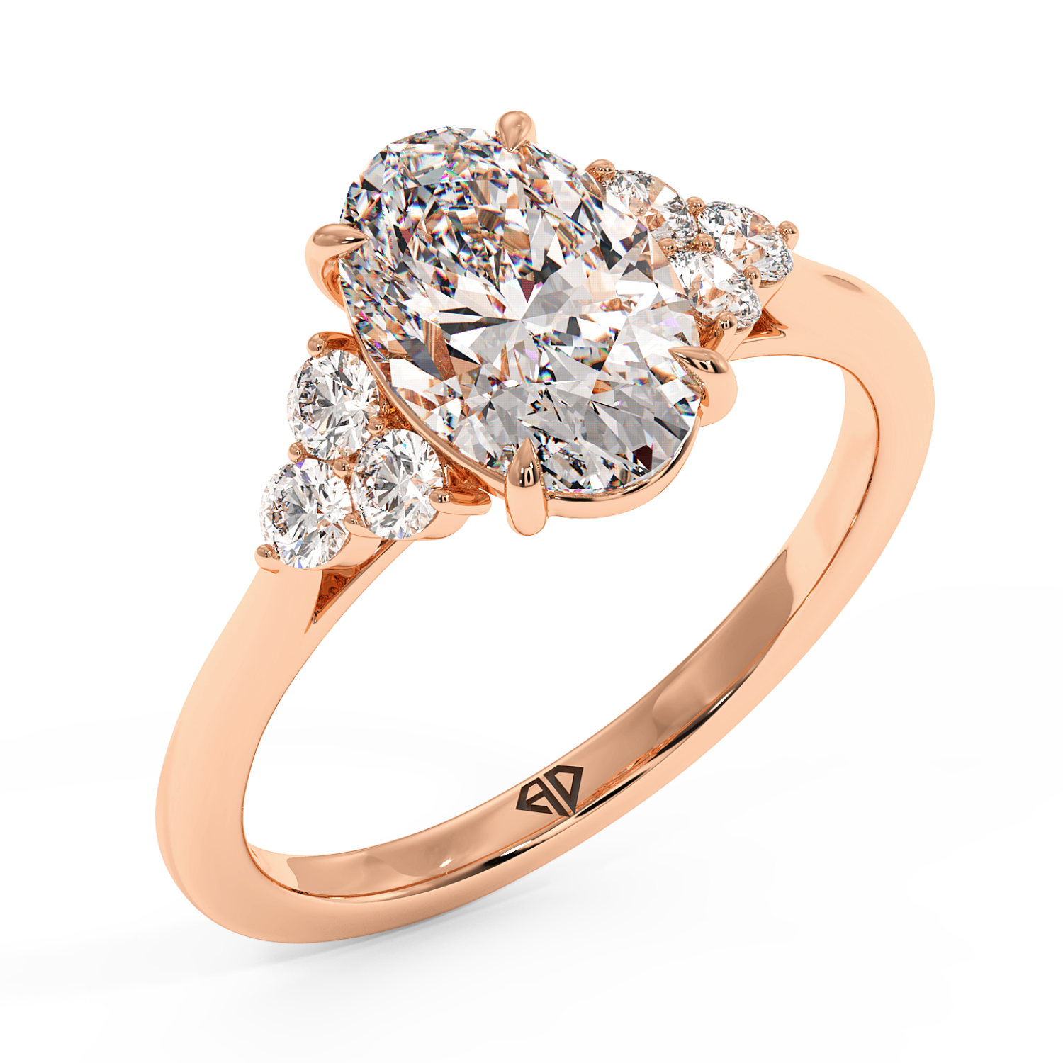 18K Rose Gold Sasha Trilogy Engagement Ring