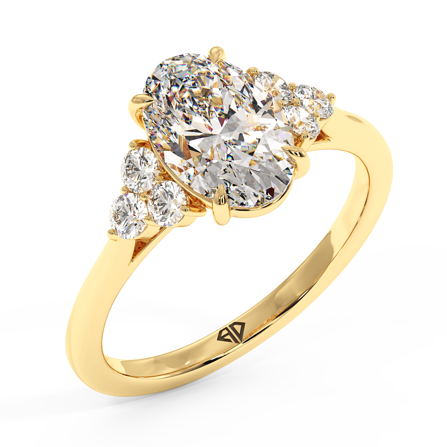 18K Yellow Gold Sasha Trilogy Engagement Ring