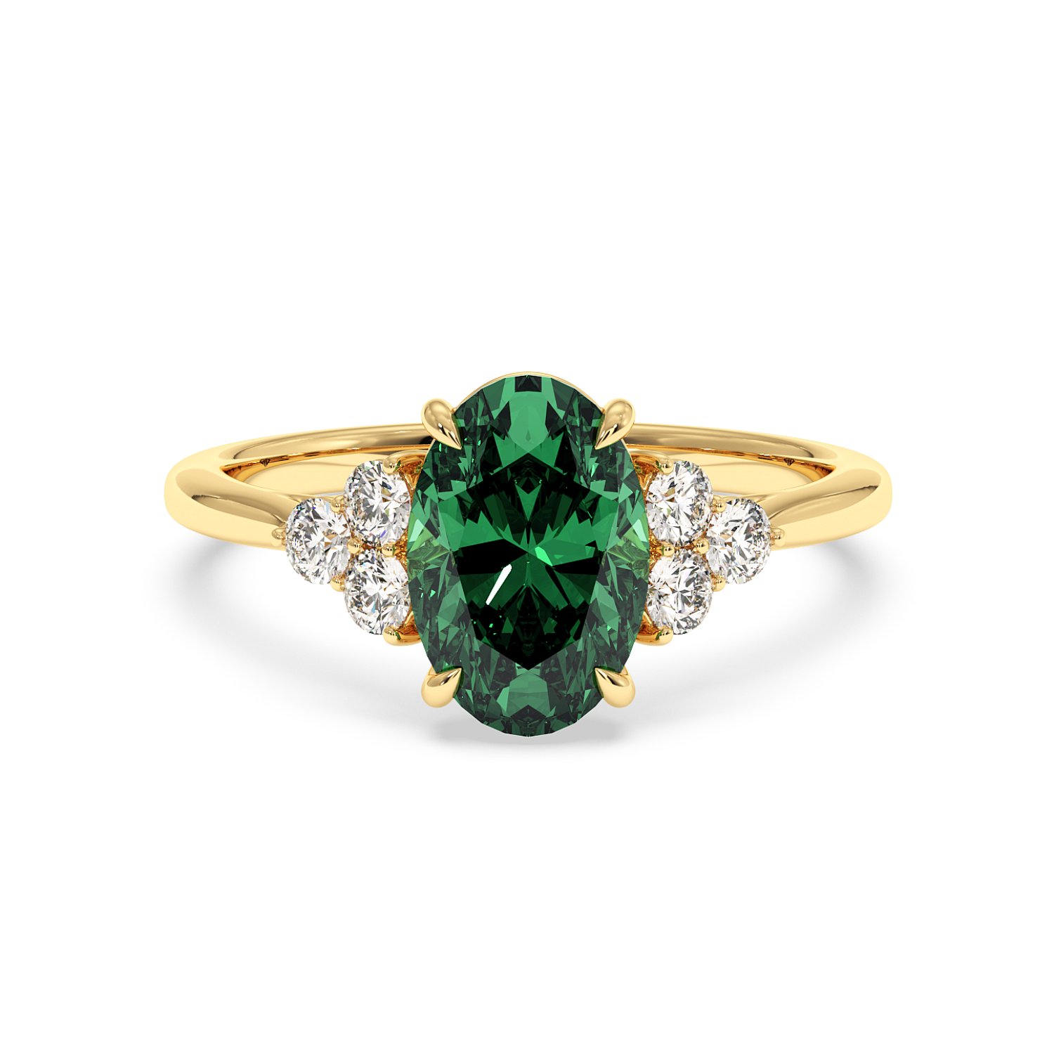 18K Yellow Gold Sasha Trilogy Engagement Ring