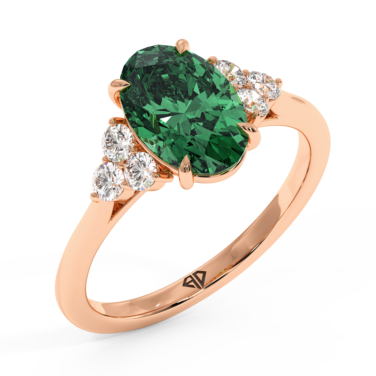 18K Rose Gold Sasha Trilogy Engagement Ring